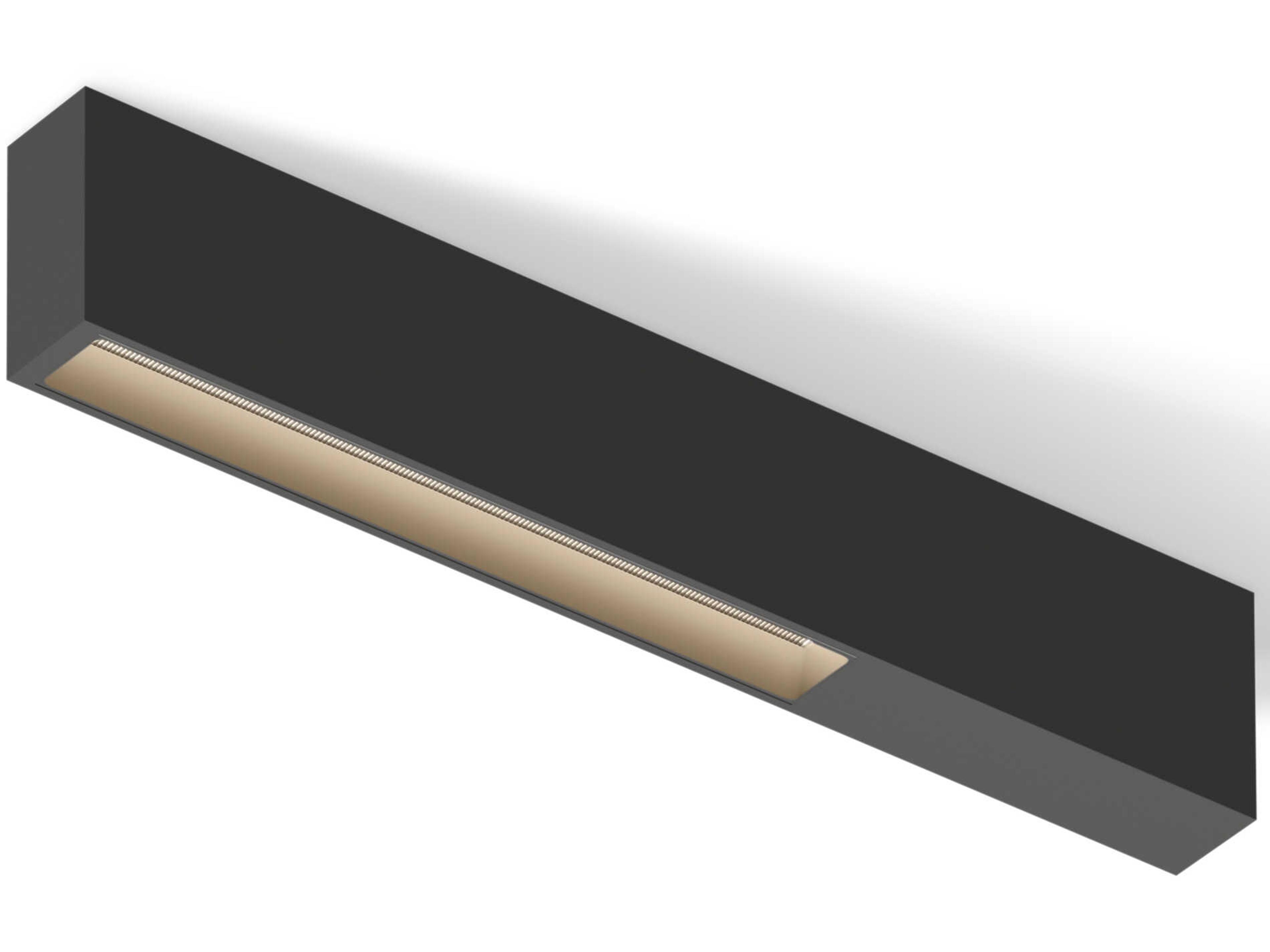 Offset 1-Light Black Linear Flush Mount