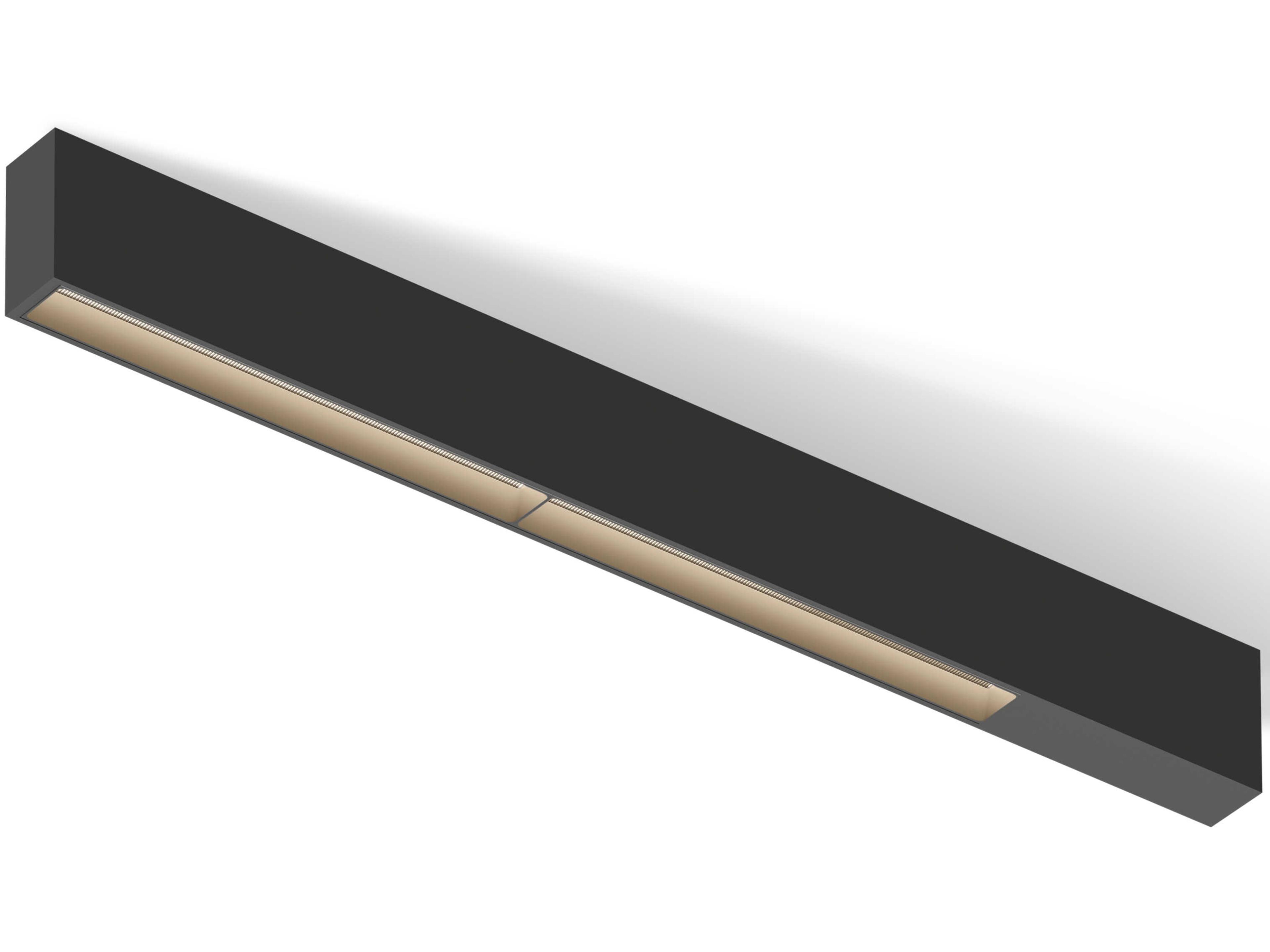 Offset 1-Light Black Linear Flush Mount