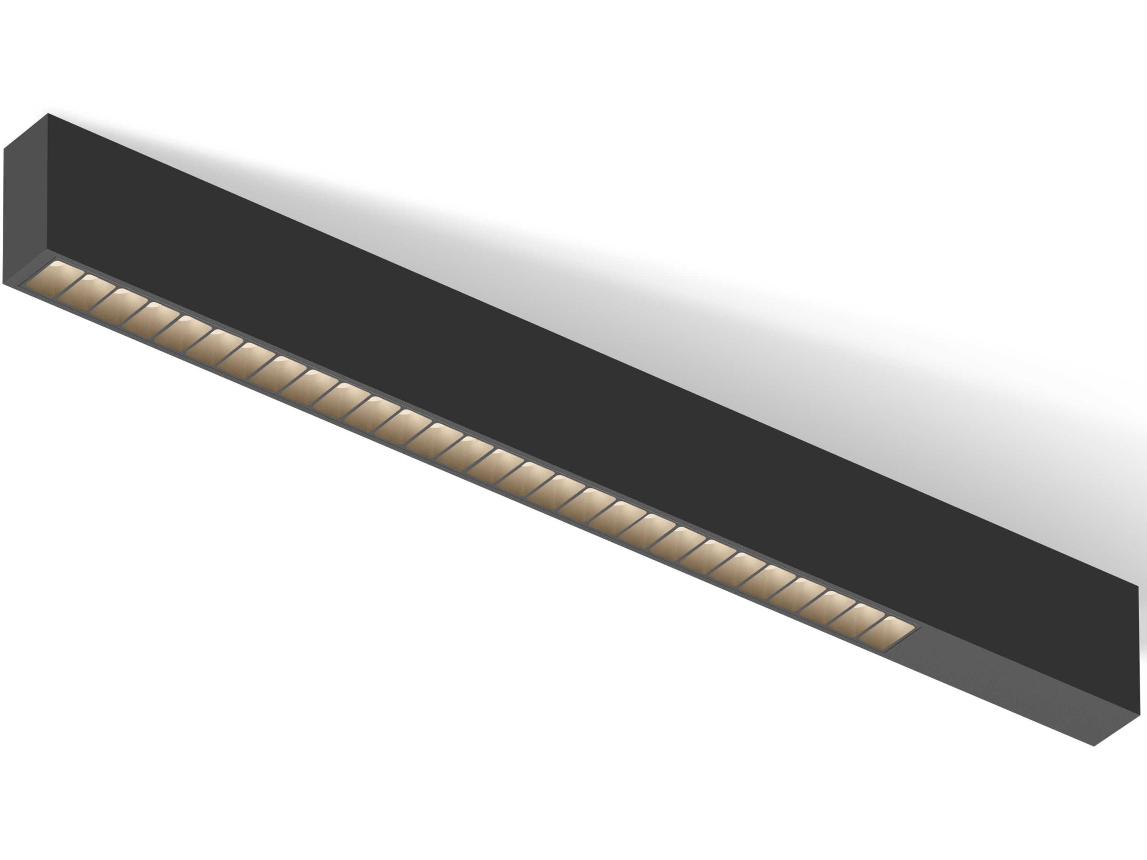 Offset 1-Light Black Linear Flush Mount