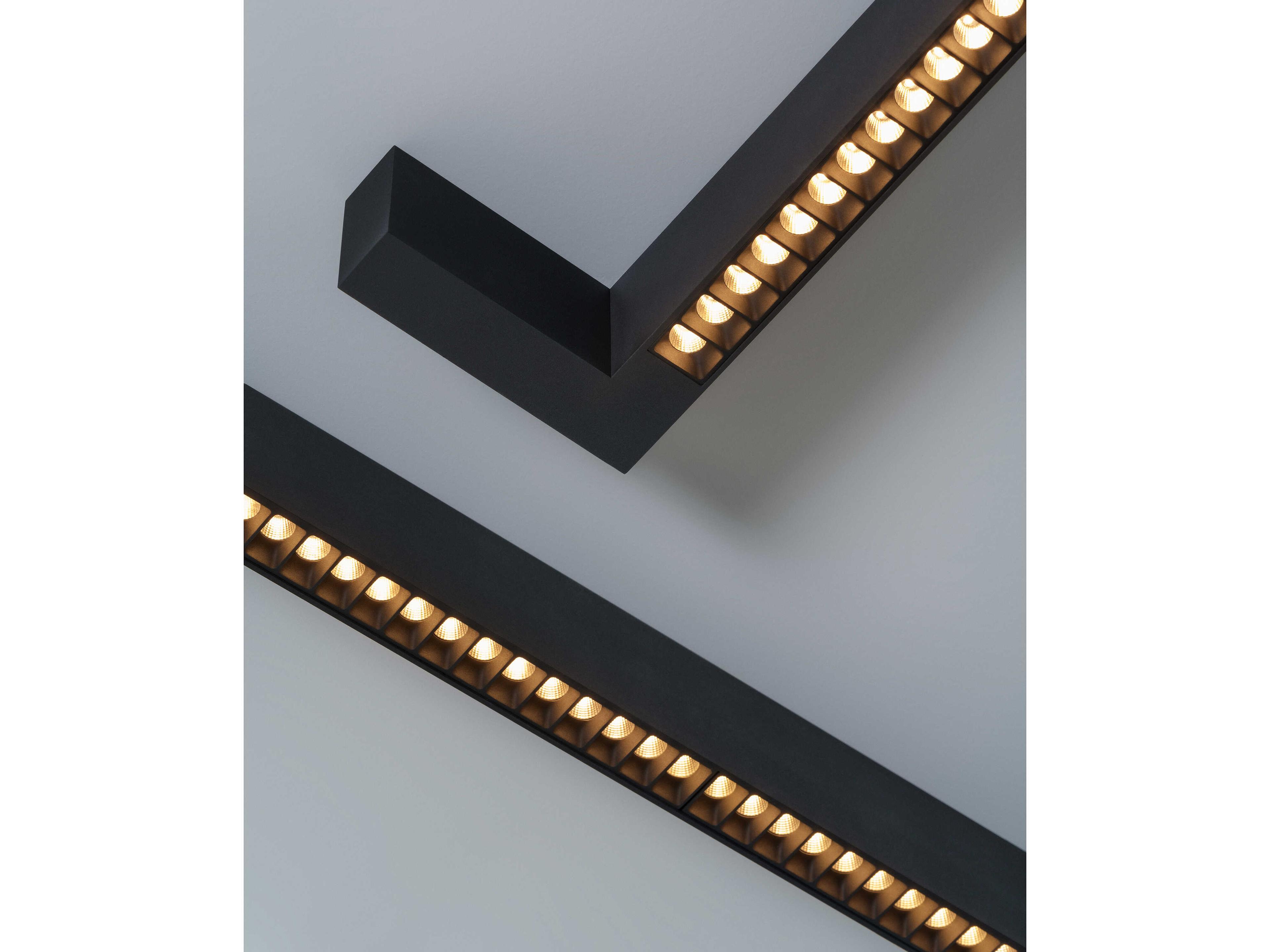 Vibia Offset 1-Light Black Linear Flush Mount
