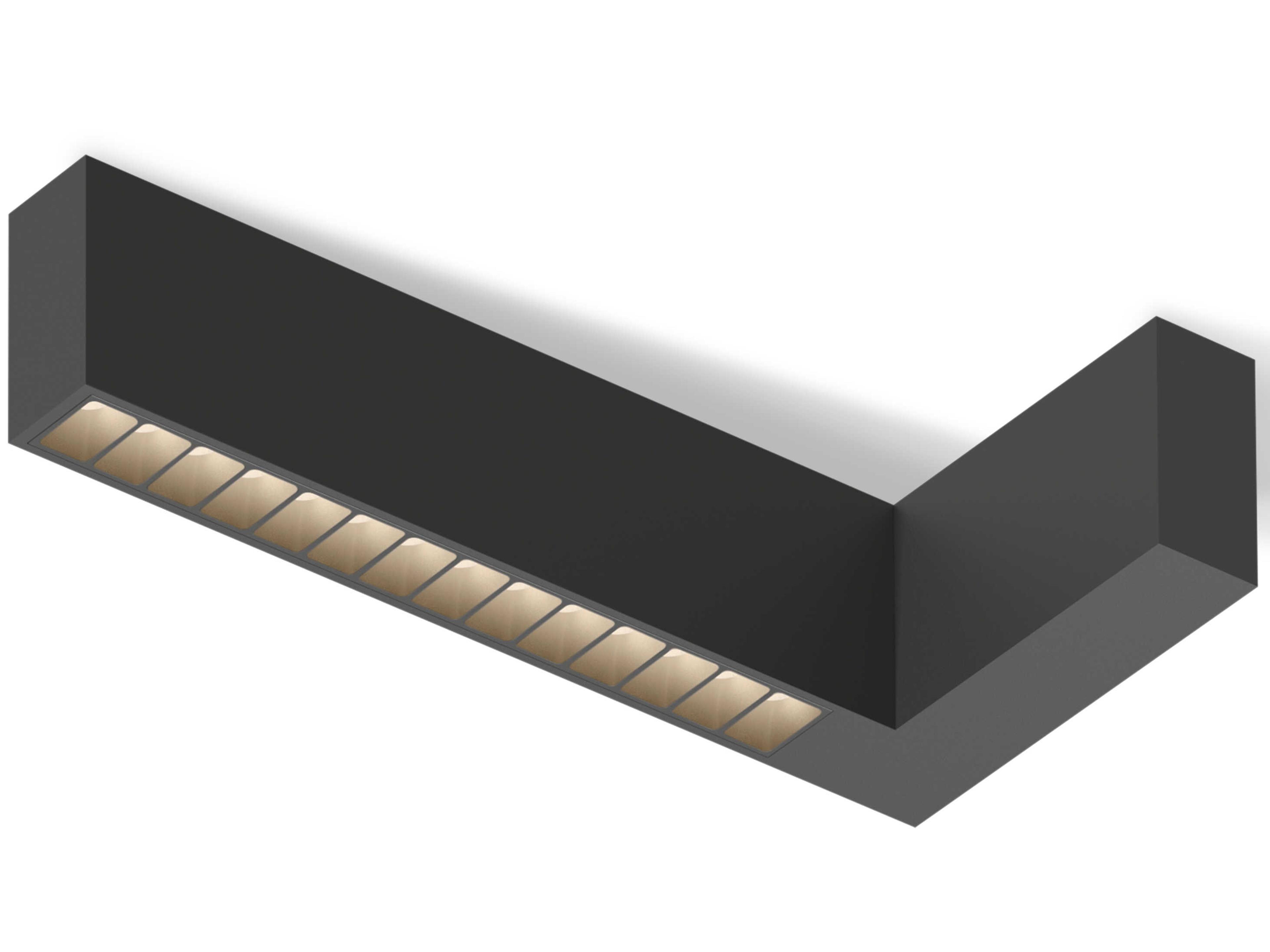 Offset 1-Light Black Geometric Linear Flush Mount