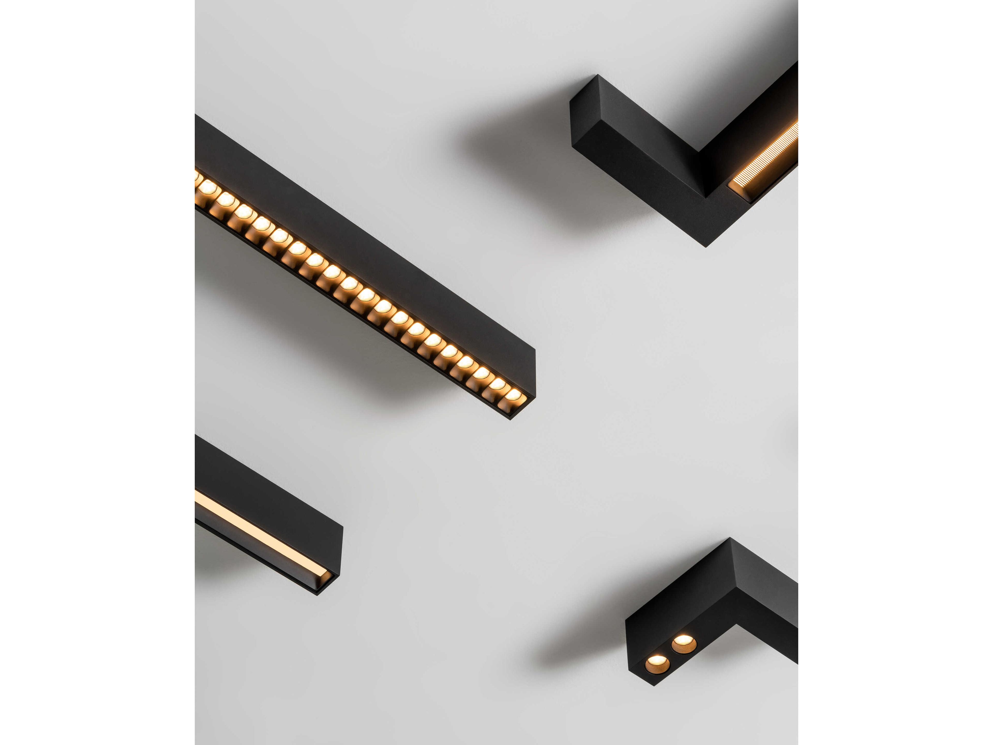 Vibia Offset 1-Light Black Geometric Linear Flush Mount