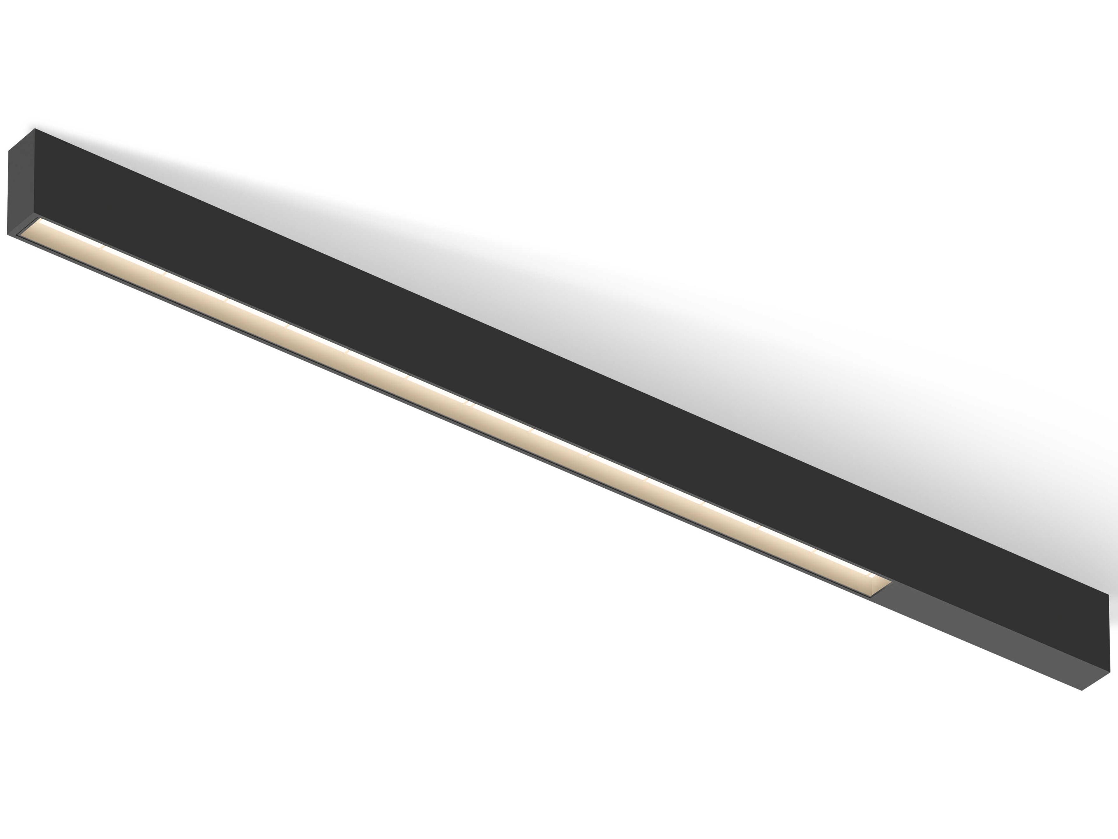 Offset 1-Light Black Linear Flush Mount