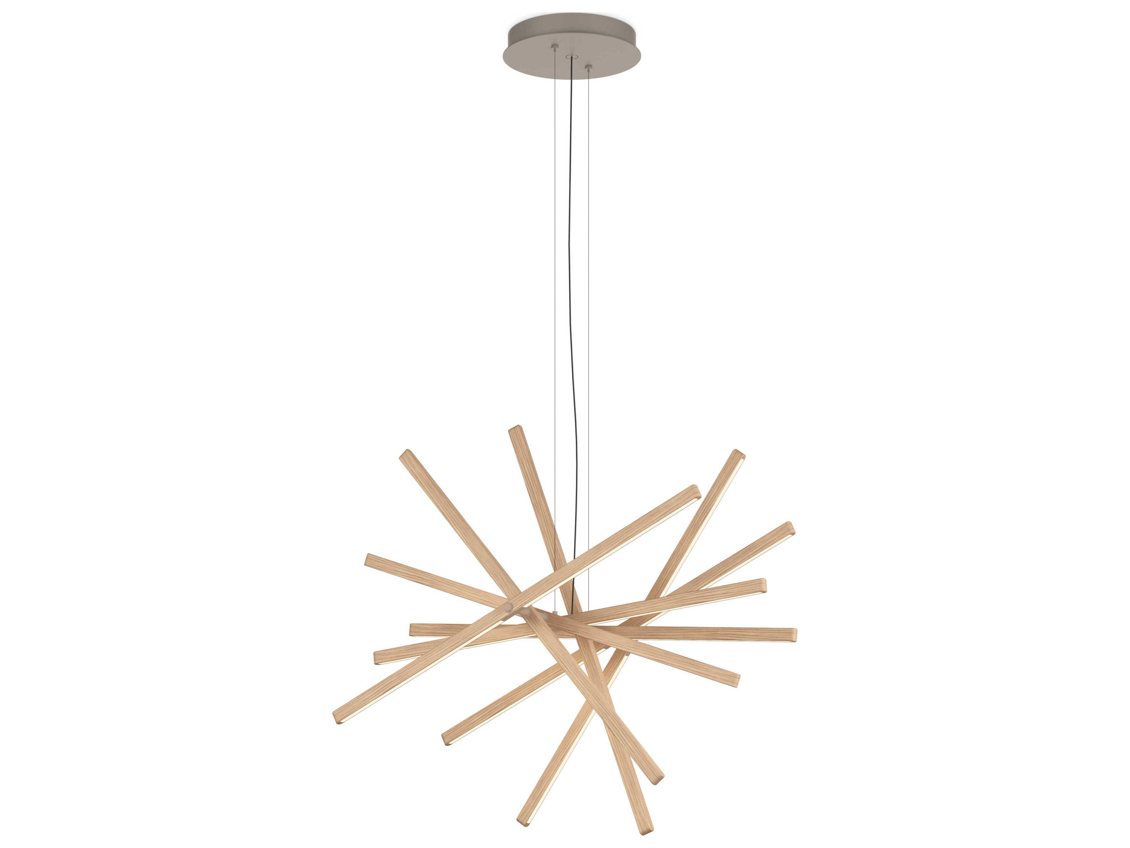 Vibia Rhythm 8-Light White Oak Bronze Linear Pendant