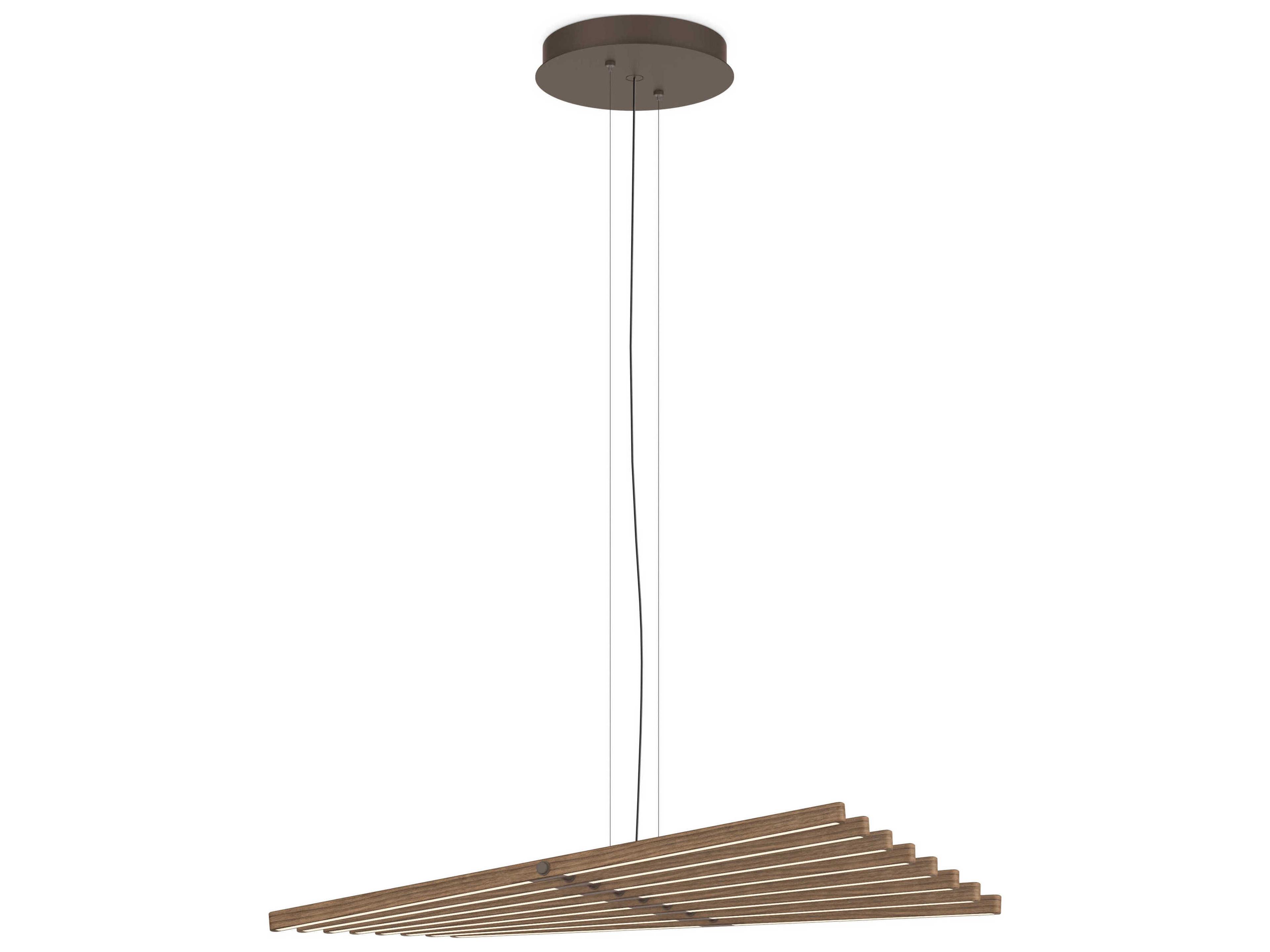 Vibia Rhythm 8-Light American Walnut Bronze Linear Pendant