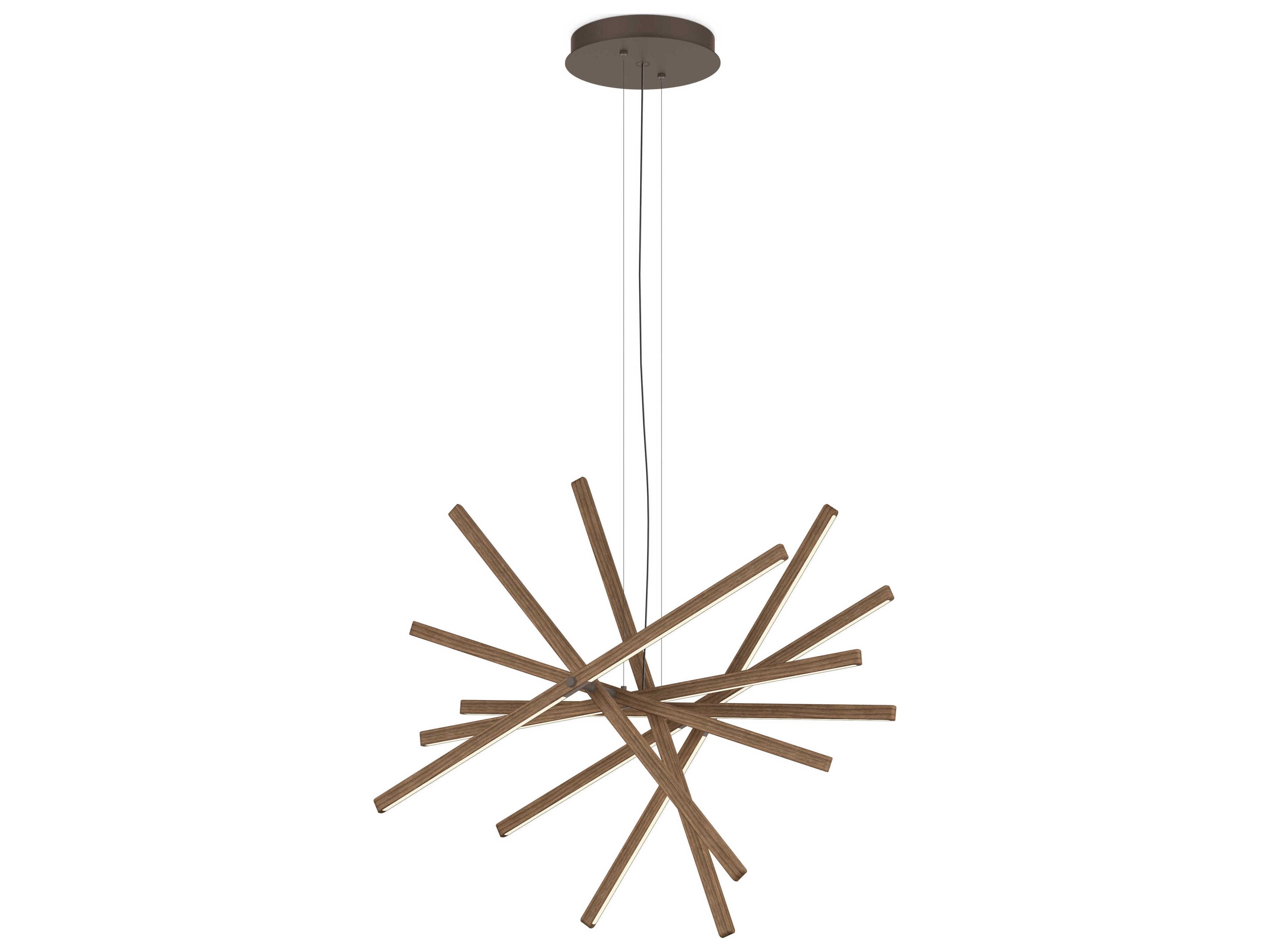 Vibia Rhythm 8-Light American Walnut Bronze Linear Pendant