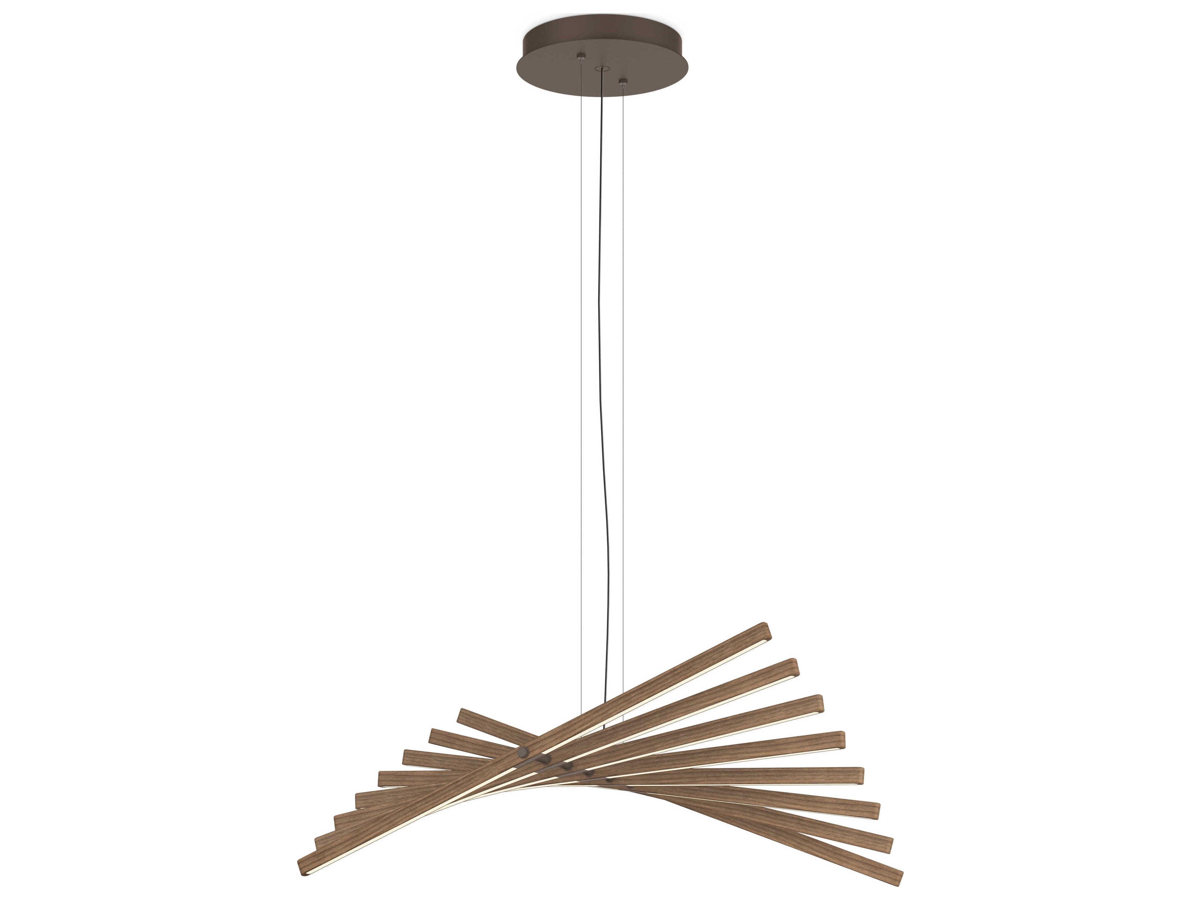 Vibia Rhythm 8-Light American Walnut Bronze Linear Pendant
