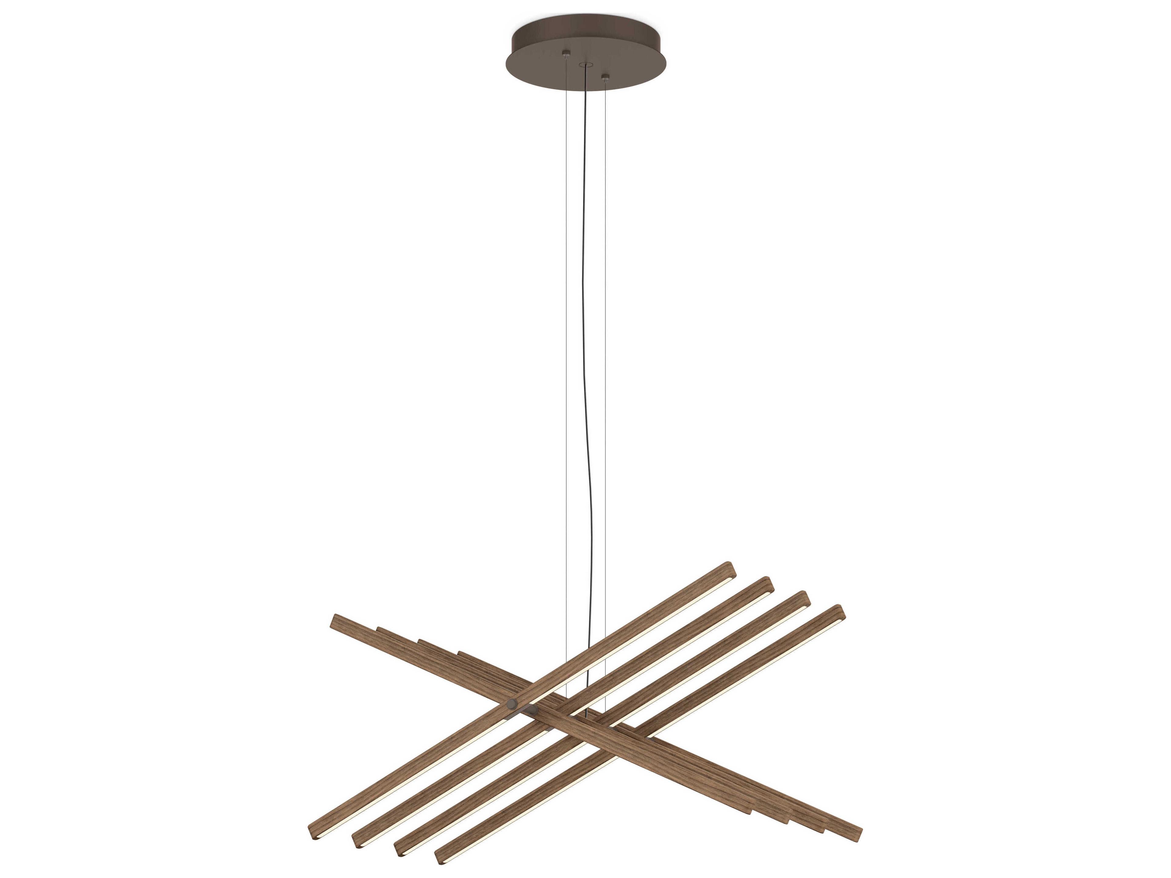 Vibia Rhythm 8-Light American Walnut Bronze Linear Pendant