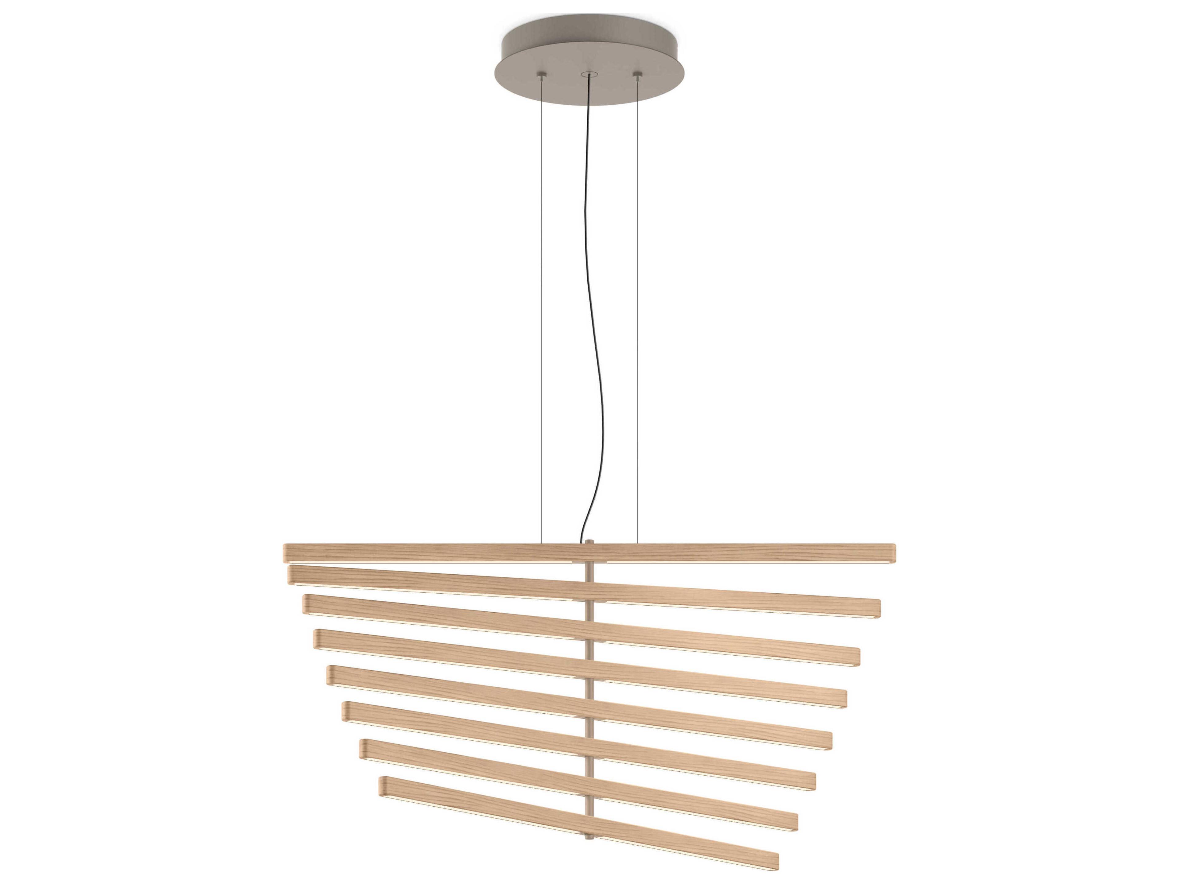 Vibia Rhythm 8-Light White Oak Bronze Linear Pendant