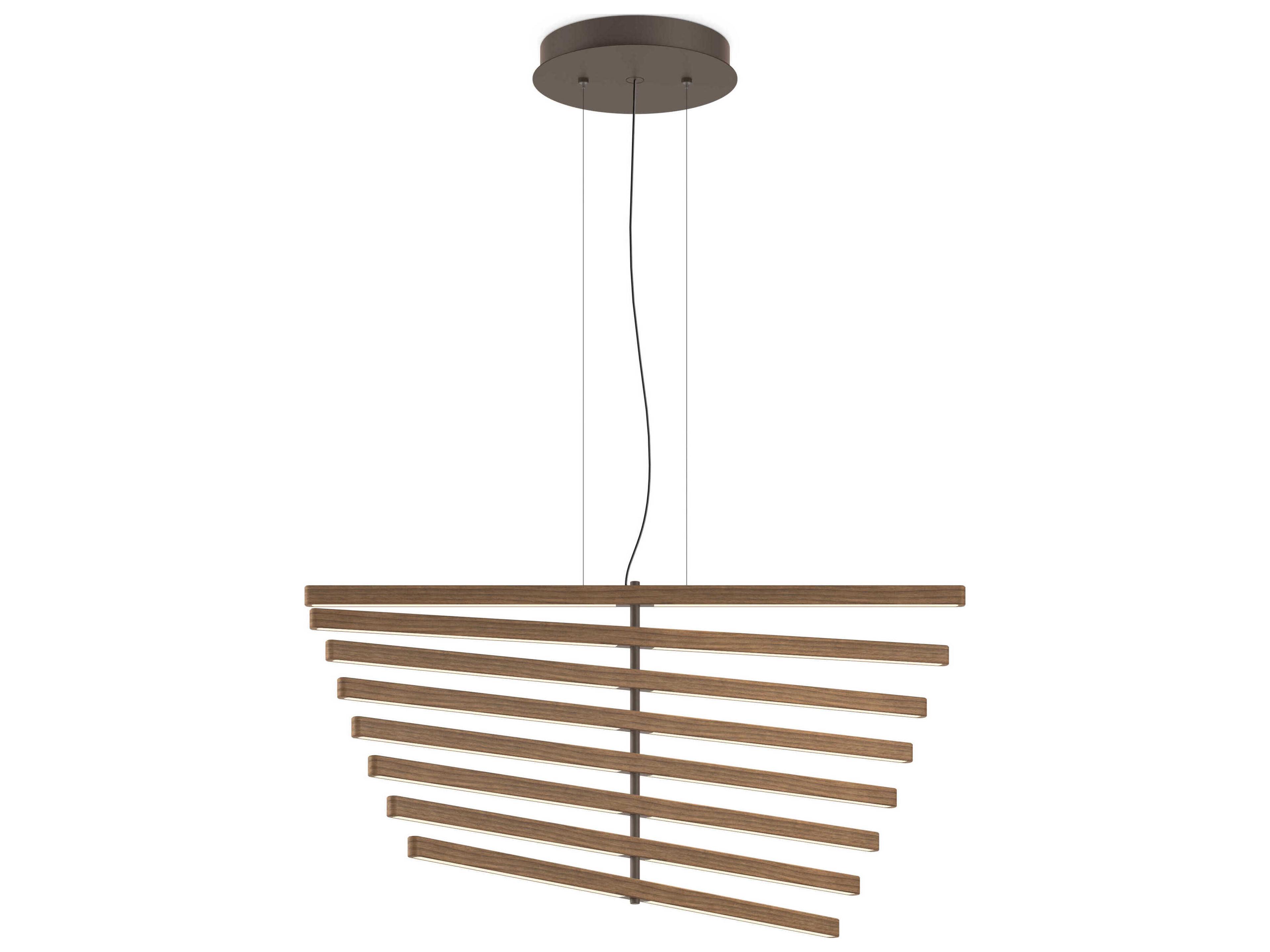 Vibia Rhythm 8-Light American Walnut Bronze Linear Pendant