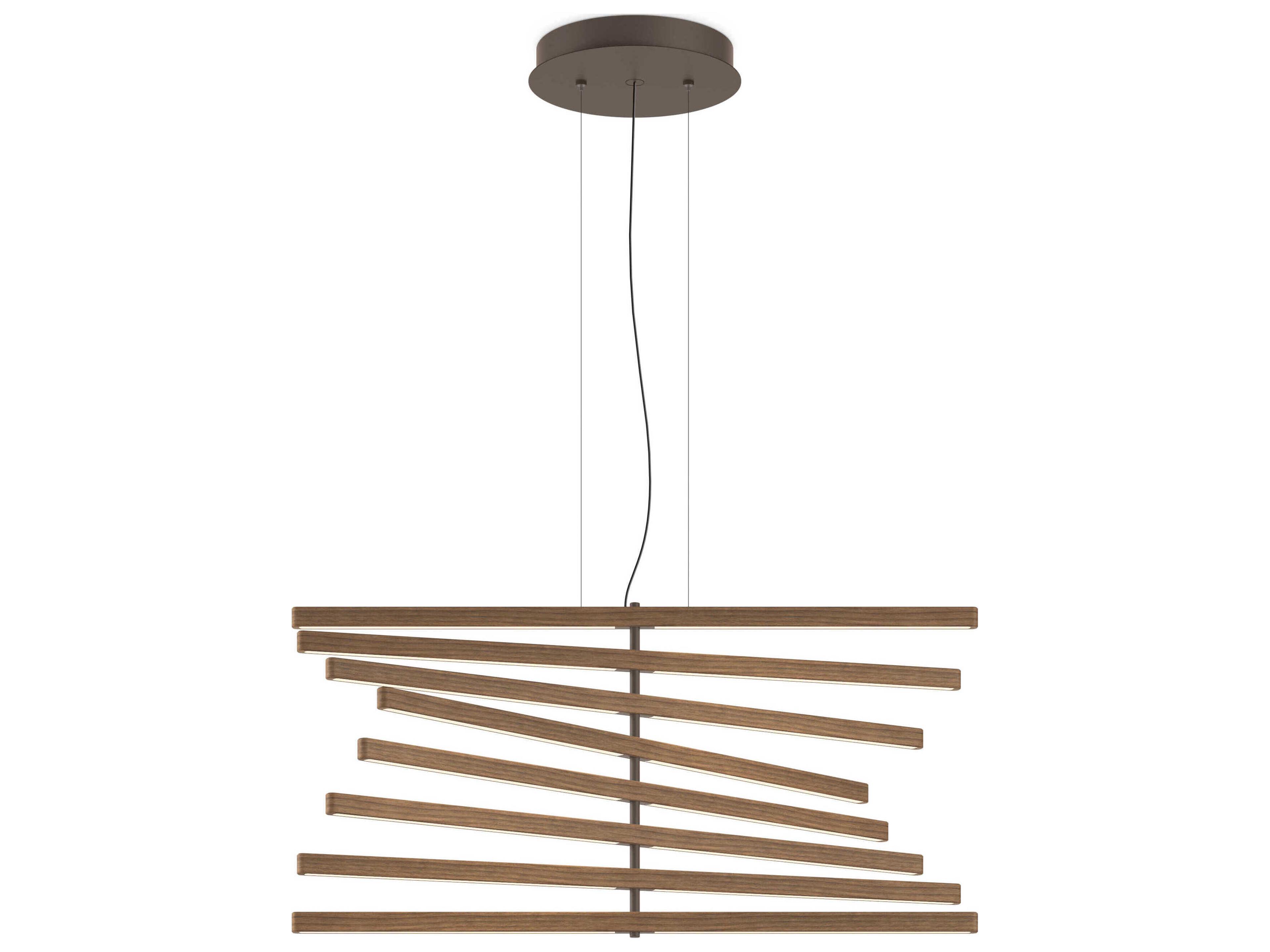 Vibia Rhythm 8-Light American Walnut Bronze Linear Pendant