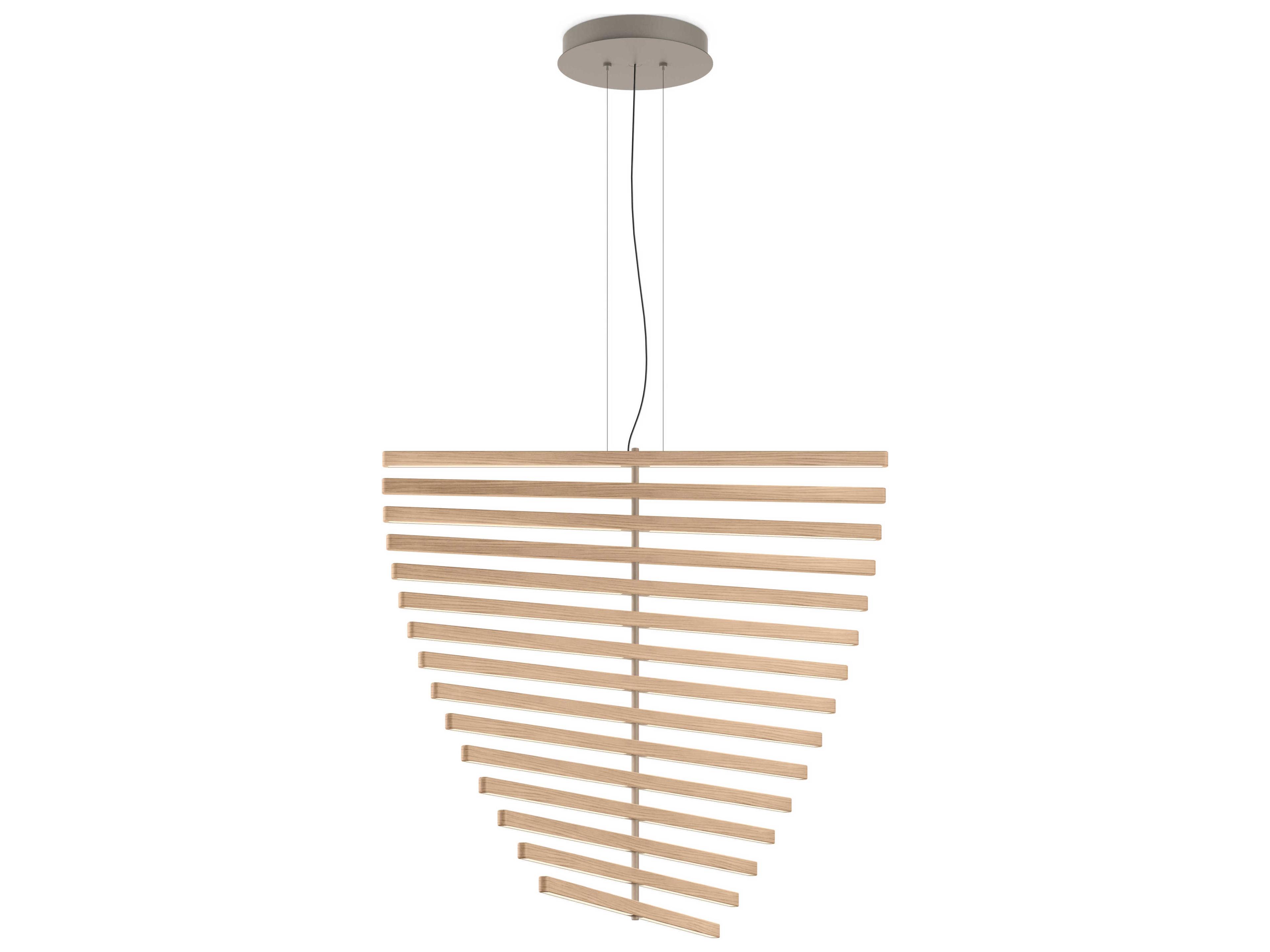 Vibia Rhythm 15-Light White Oak Bronze Linear Pendant