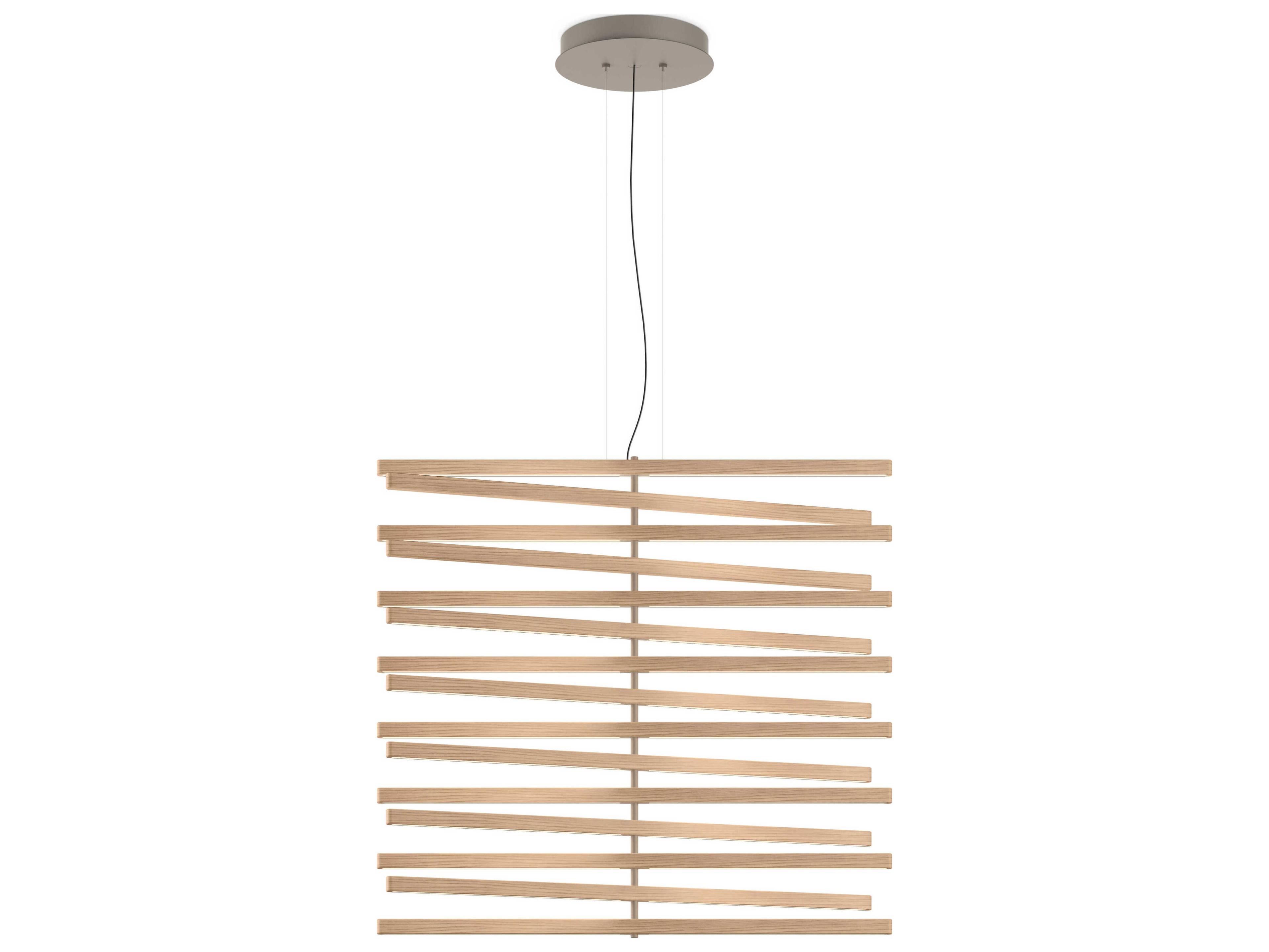 Vibia Rhythm 15-Light White Oak Bronze Linear Pendant