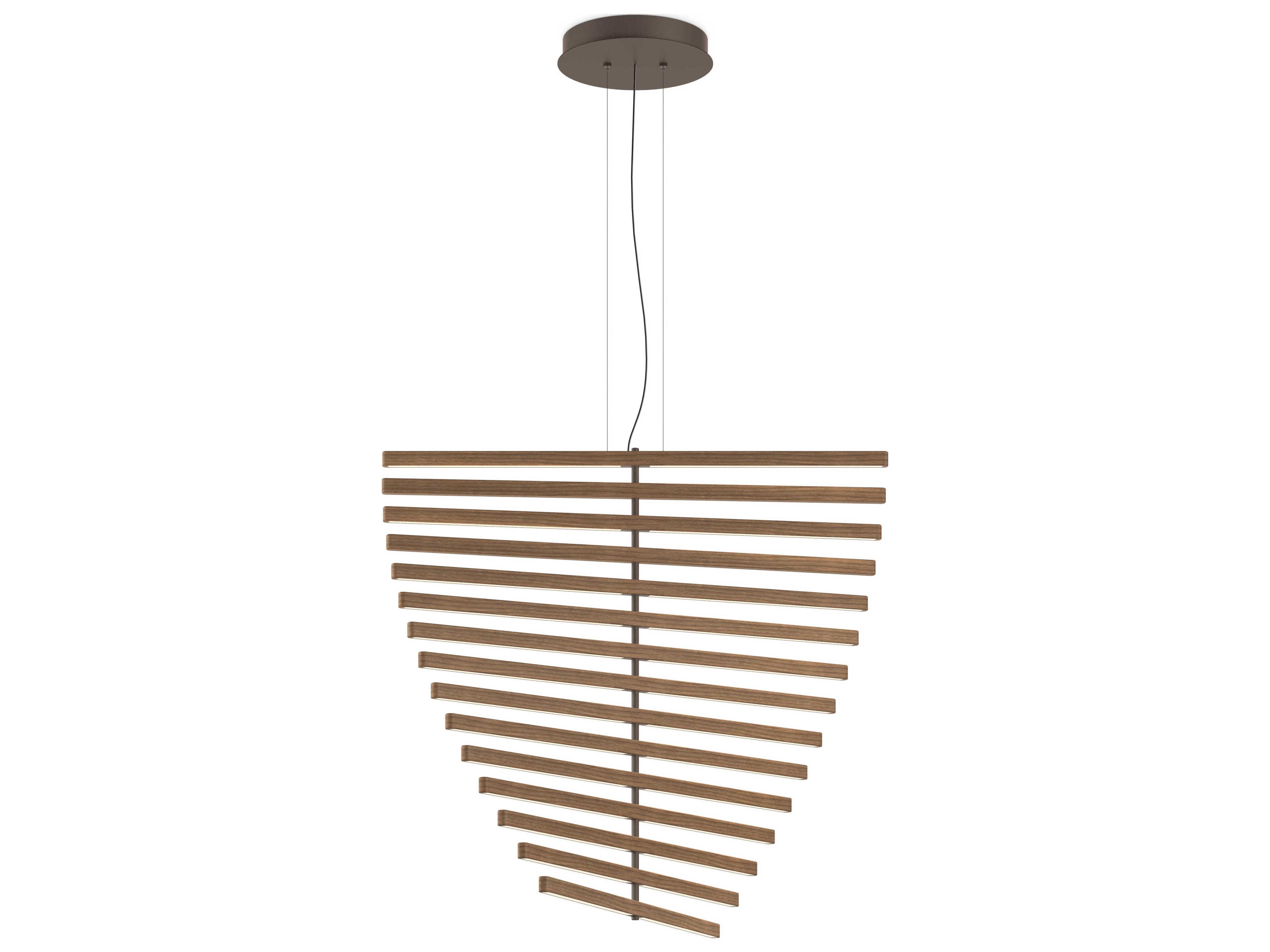 Vibia Rhythm 15-Light American Walnut Bronze Linear Pendant