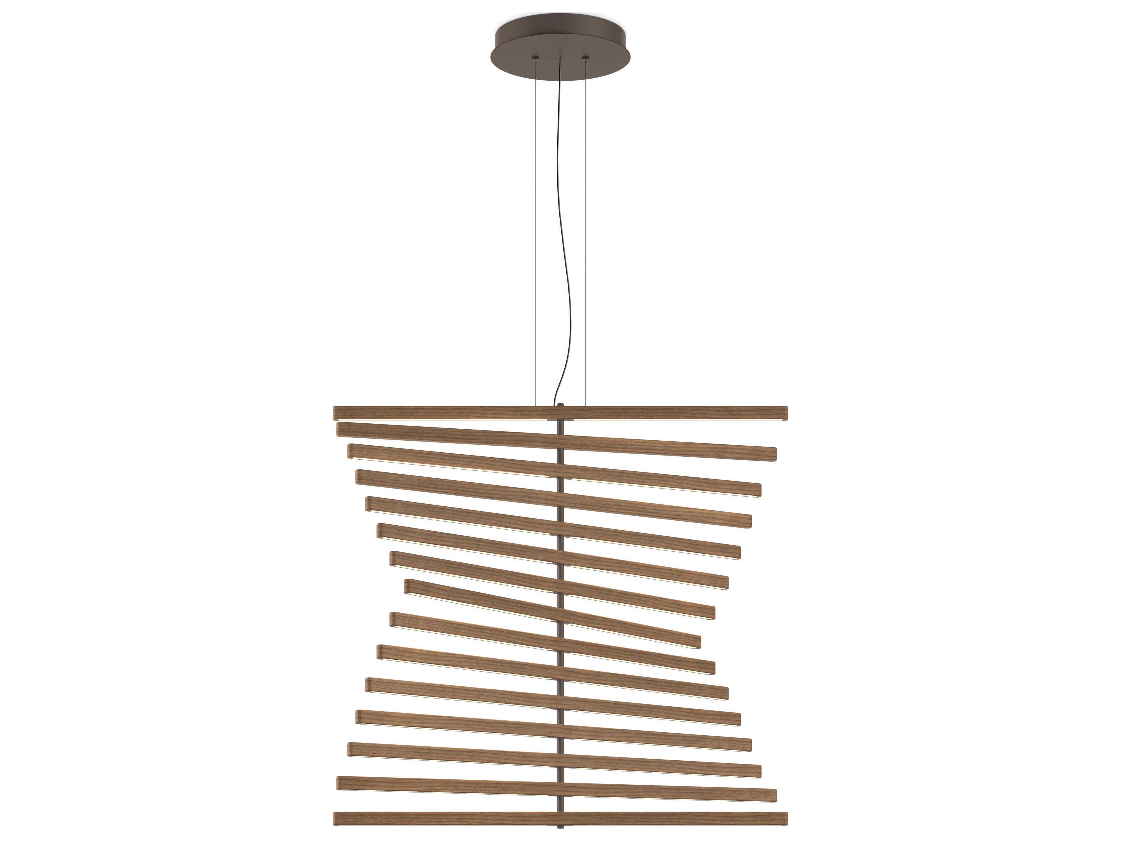Vibia Rhythm 15-Light American Walnut Bronze Linear Pendant