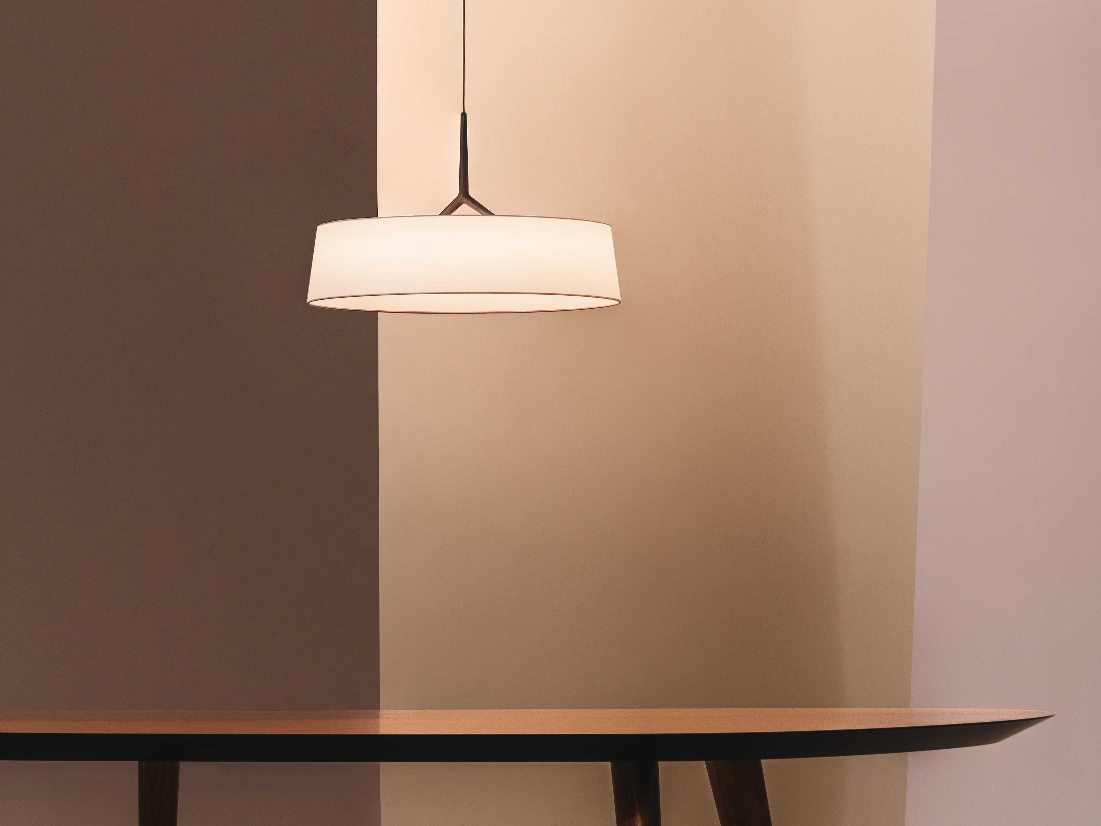 Vibia Dama 1-Light Black Drum Pendant