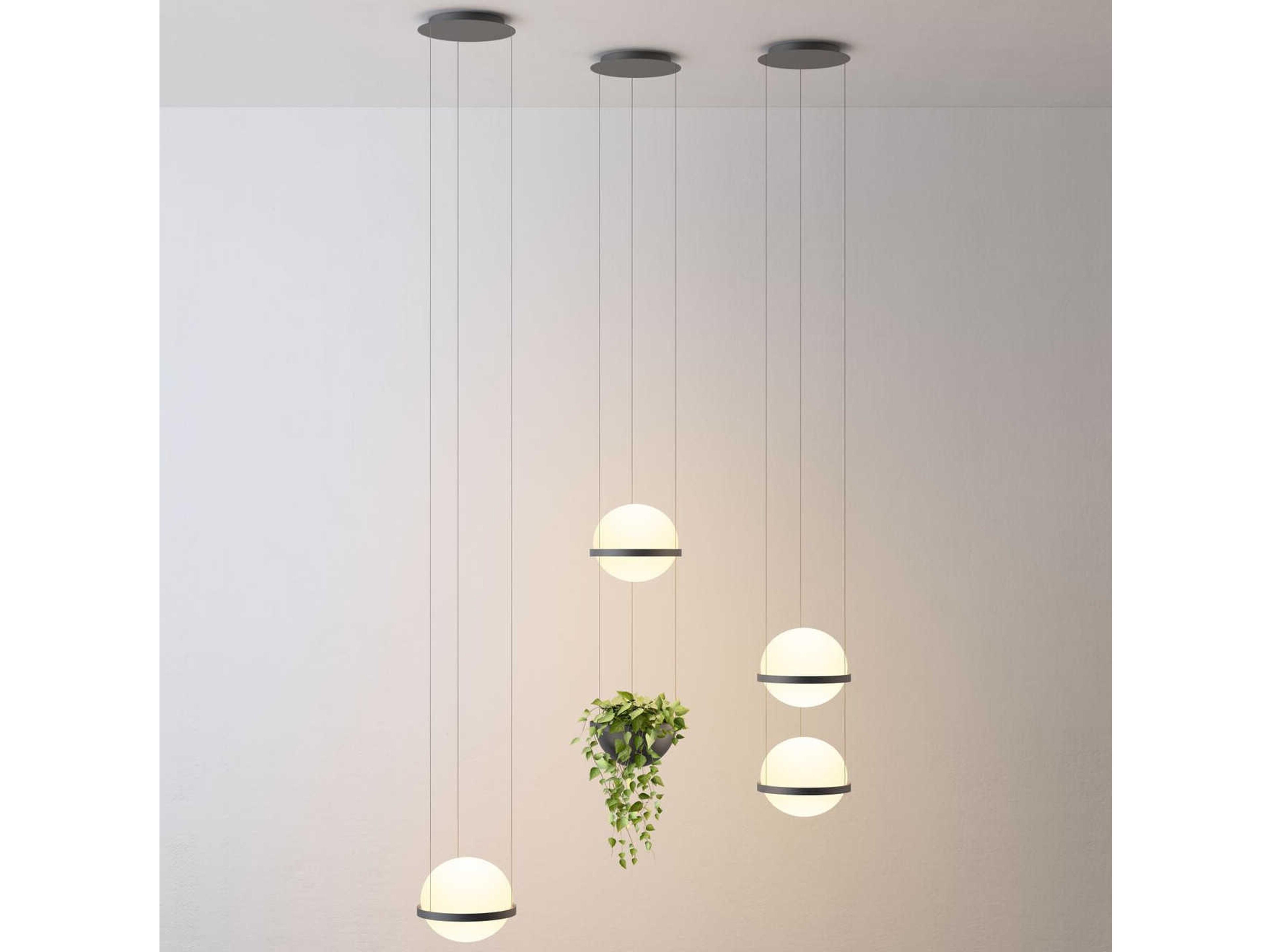 Vibia Palma 2-Light White Glass LED Globe Linear Mini Pendant