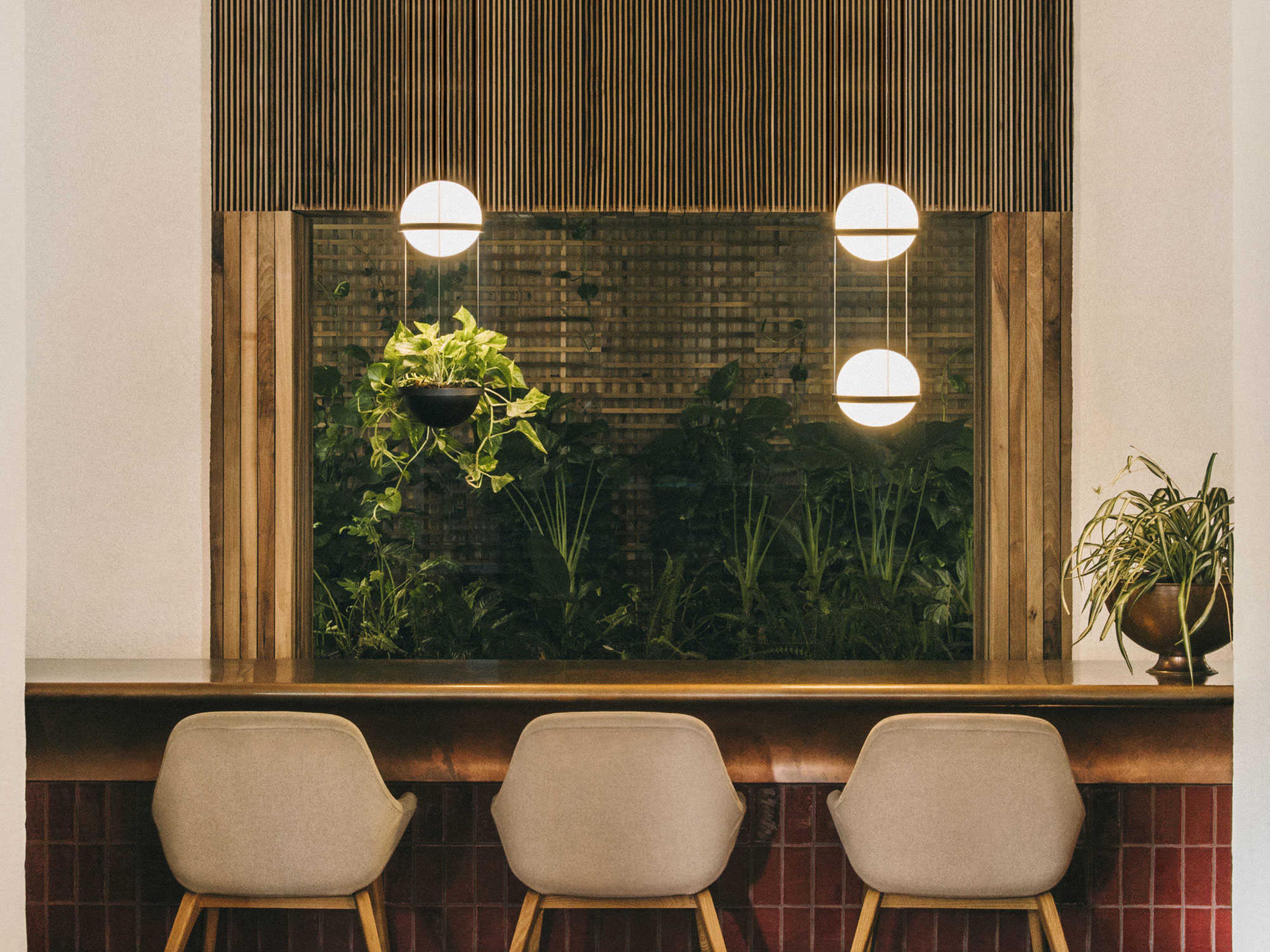 Vibia Palma 4-Light Gray Glass LED Globe Linear Mini Pendant