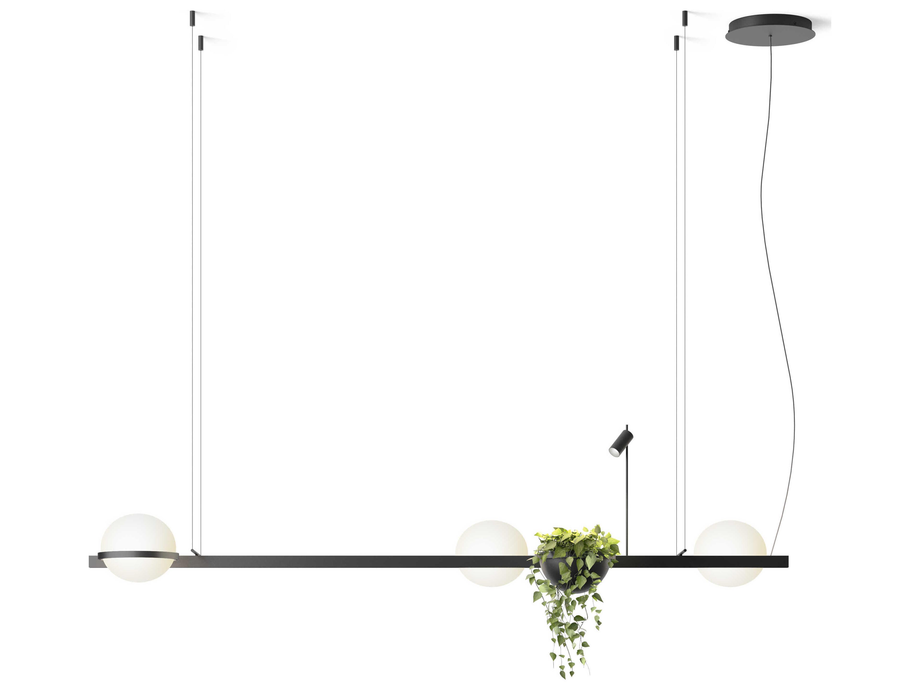 Vibia Palma 4-Light White Glass LED Globe Linear Island Pendant