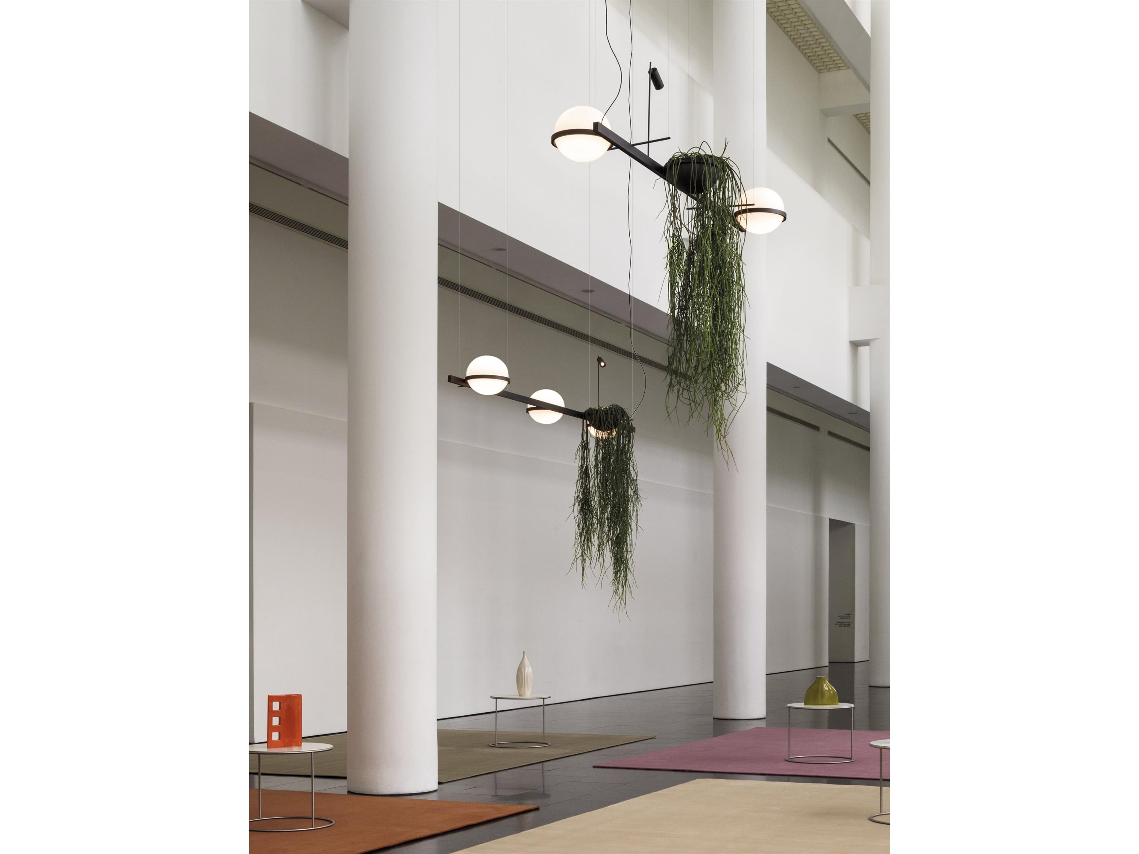 Vibia Palma 4-Light White Glass LED Globe Linear Island Pendant