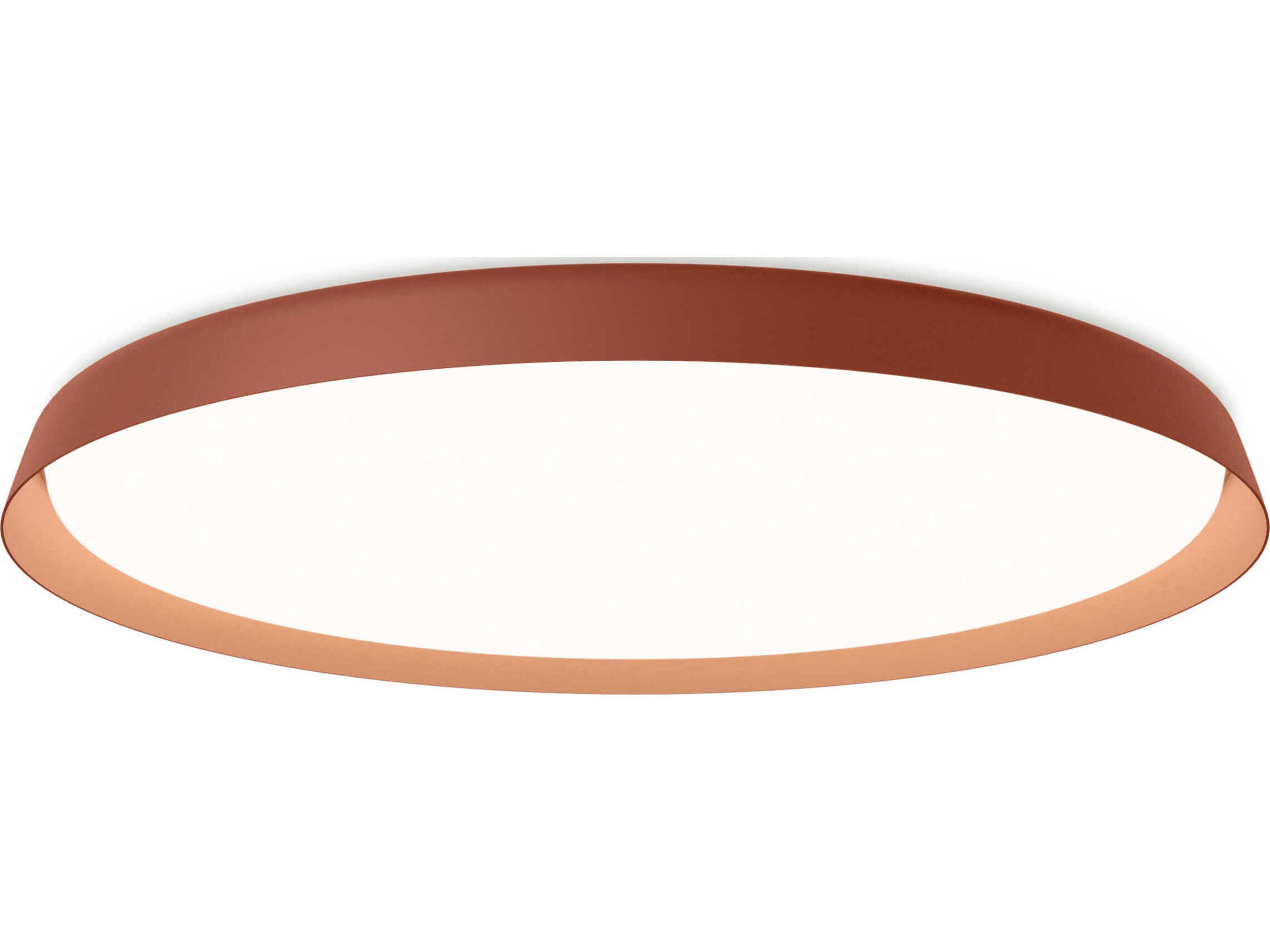 Bigger 1-Light Terra Red Round Flush Mount