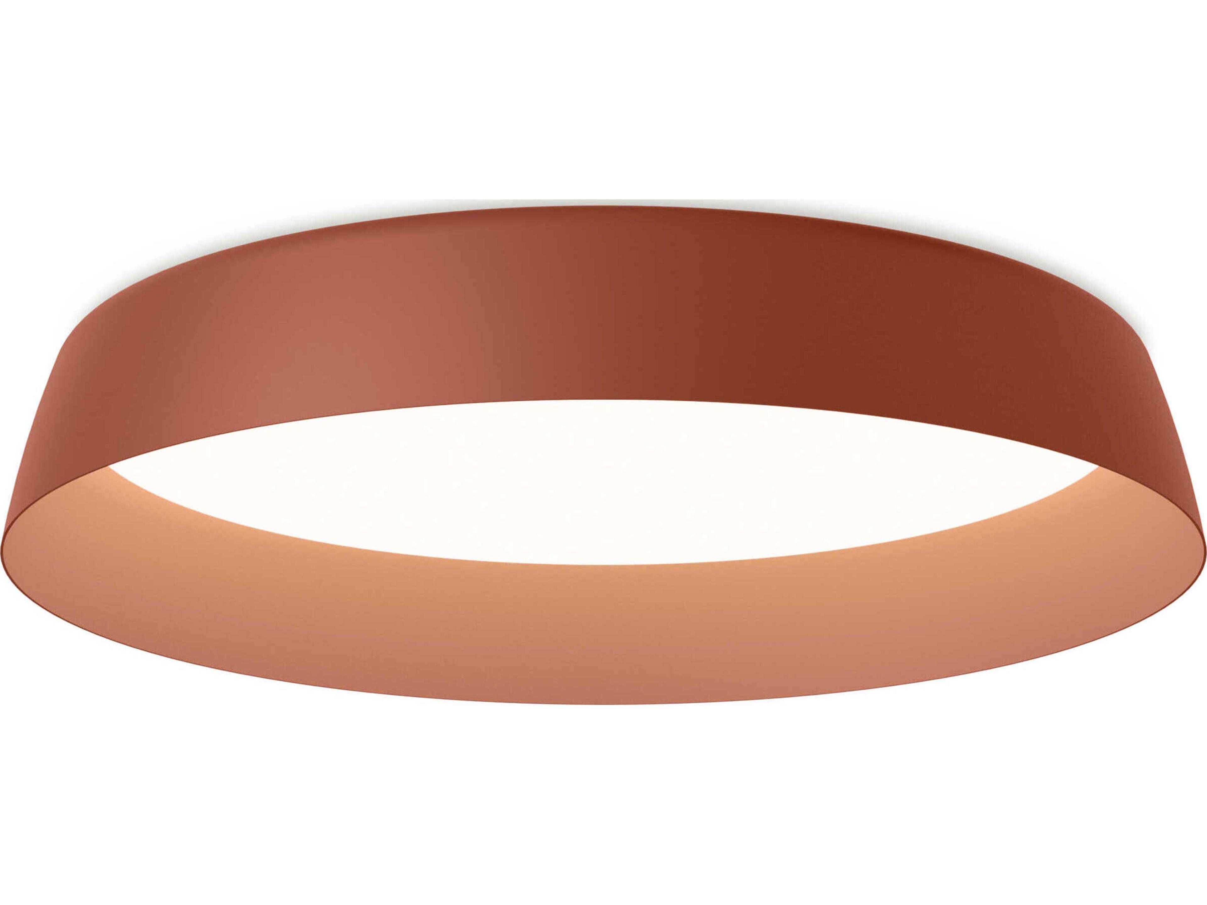 Bigger 1-Light Terra Red Round Flush Mount