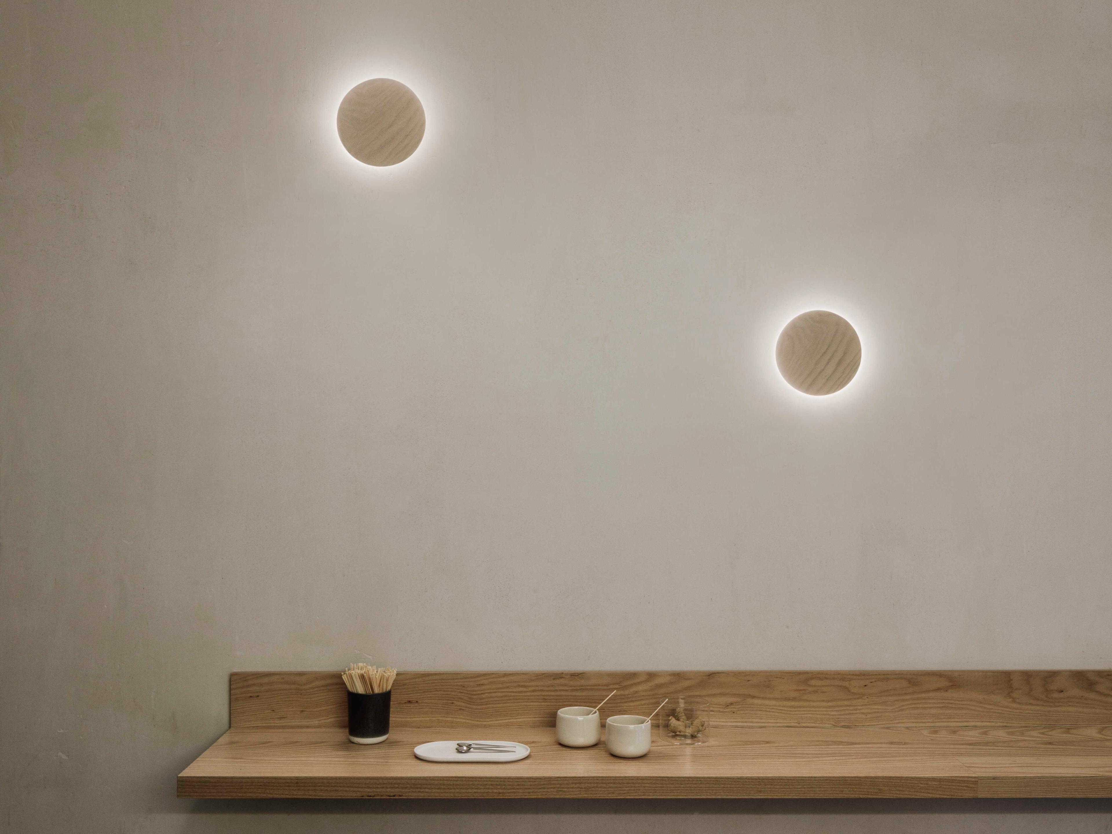 Vibia Dots 1-Light White Oak Off Wall Sconce