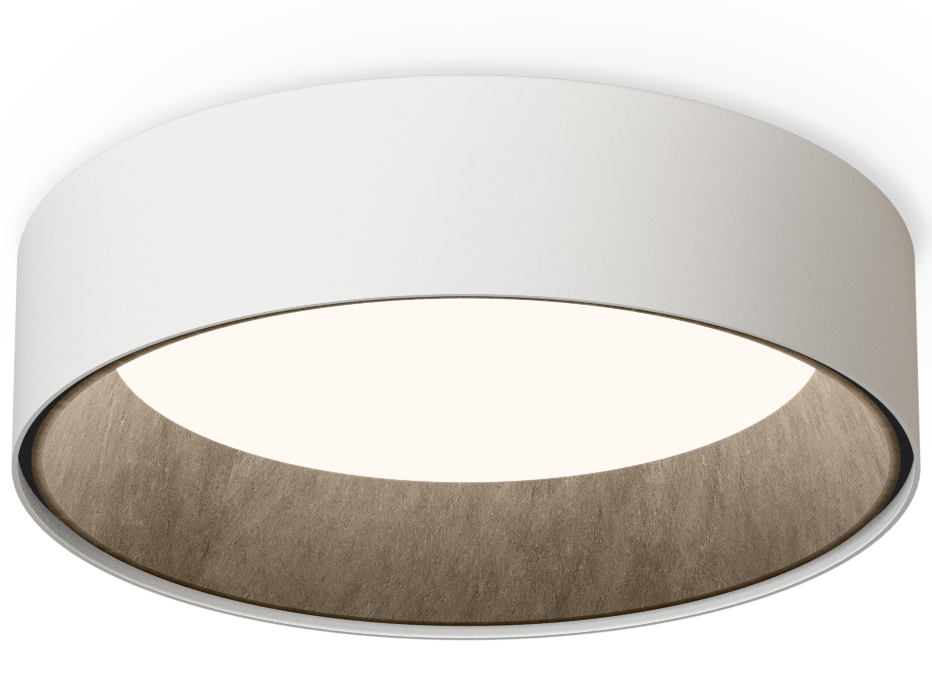 Duo Petra 1-Light White Drum Flush Mount