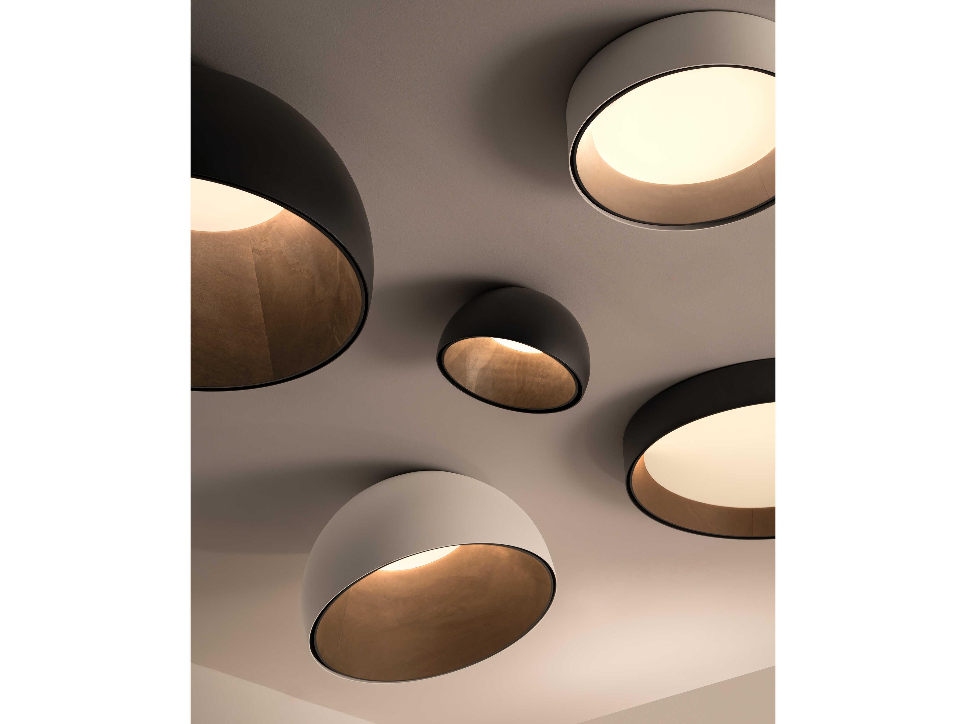 Vibia Duo Petra 1-Light Cream Off White Dome Flush Mount