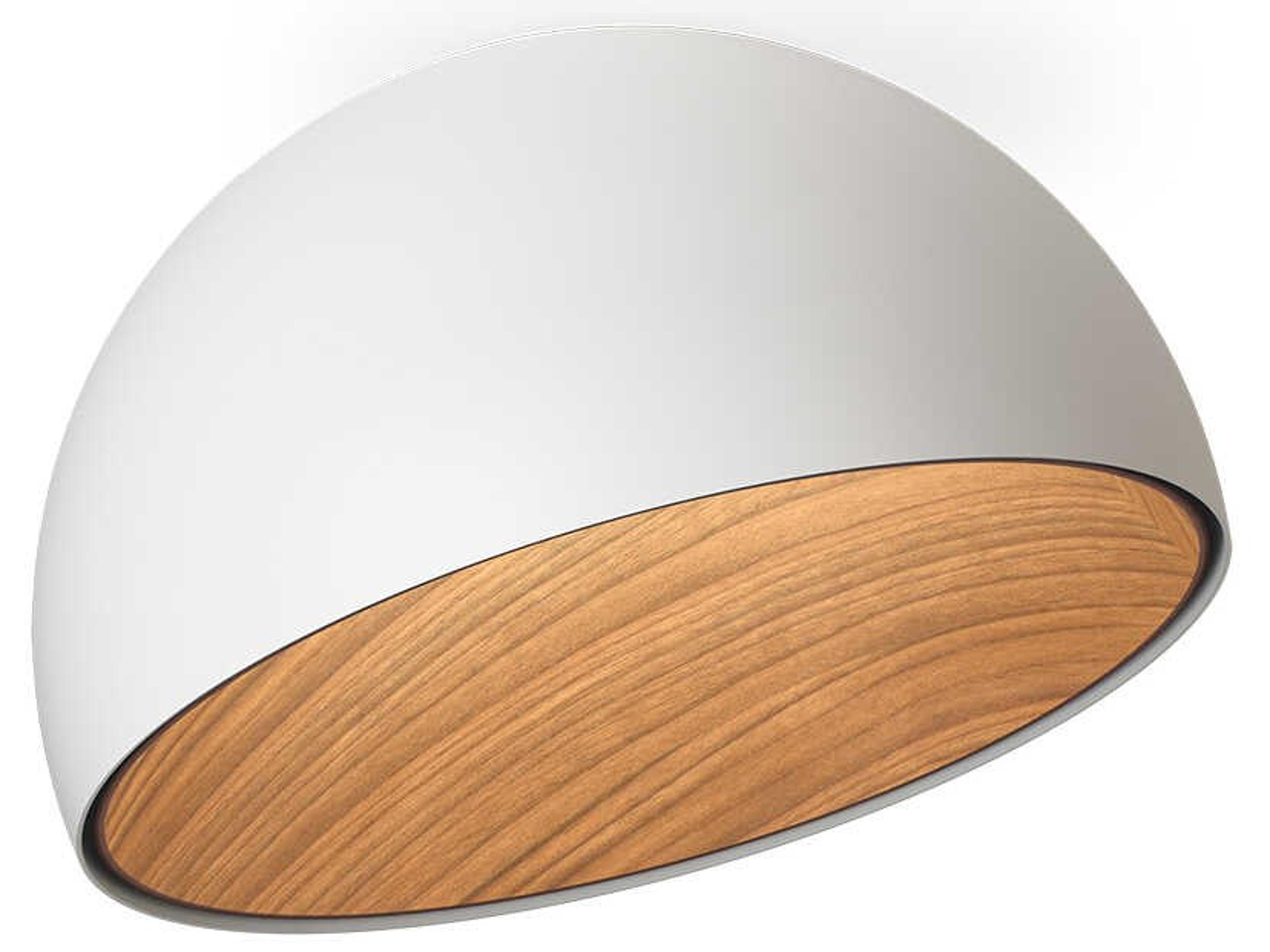 Duo 1-Light American Walnut White Dome Flush Mount