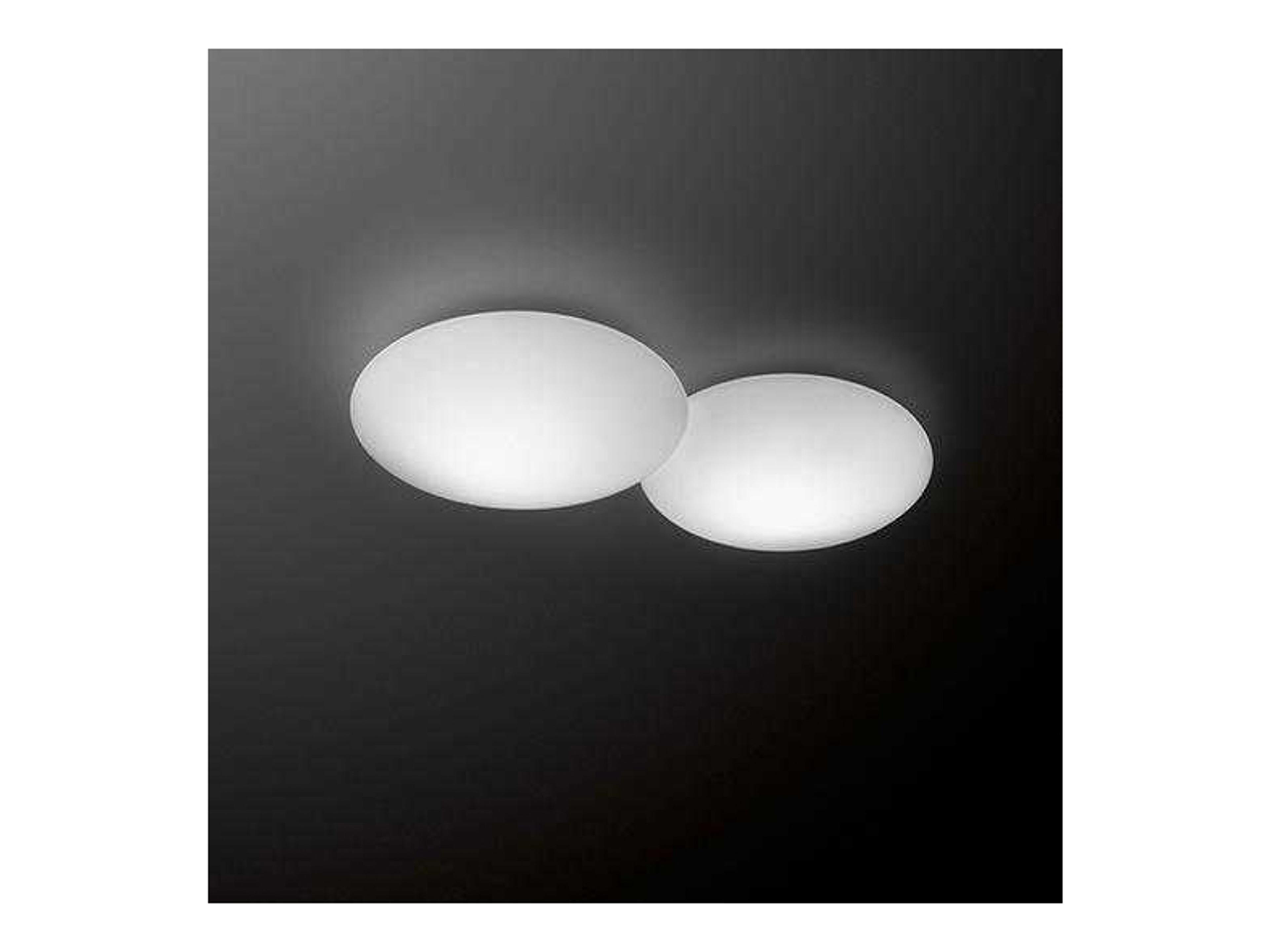 Vibia Puck 2-Light White Glass LED Bowl Linear Flush Mount