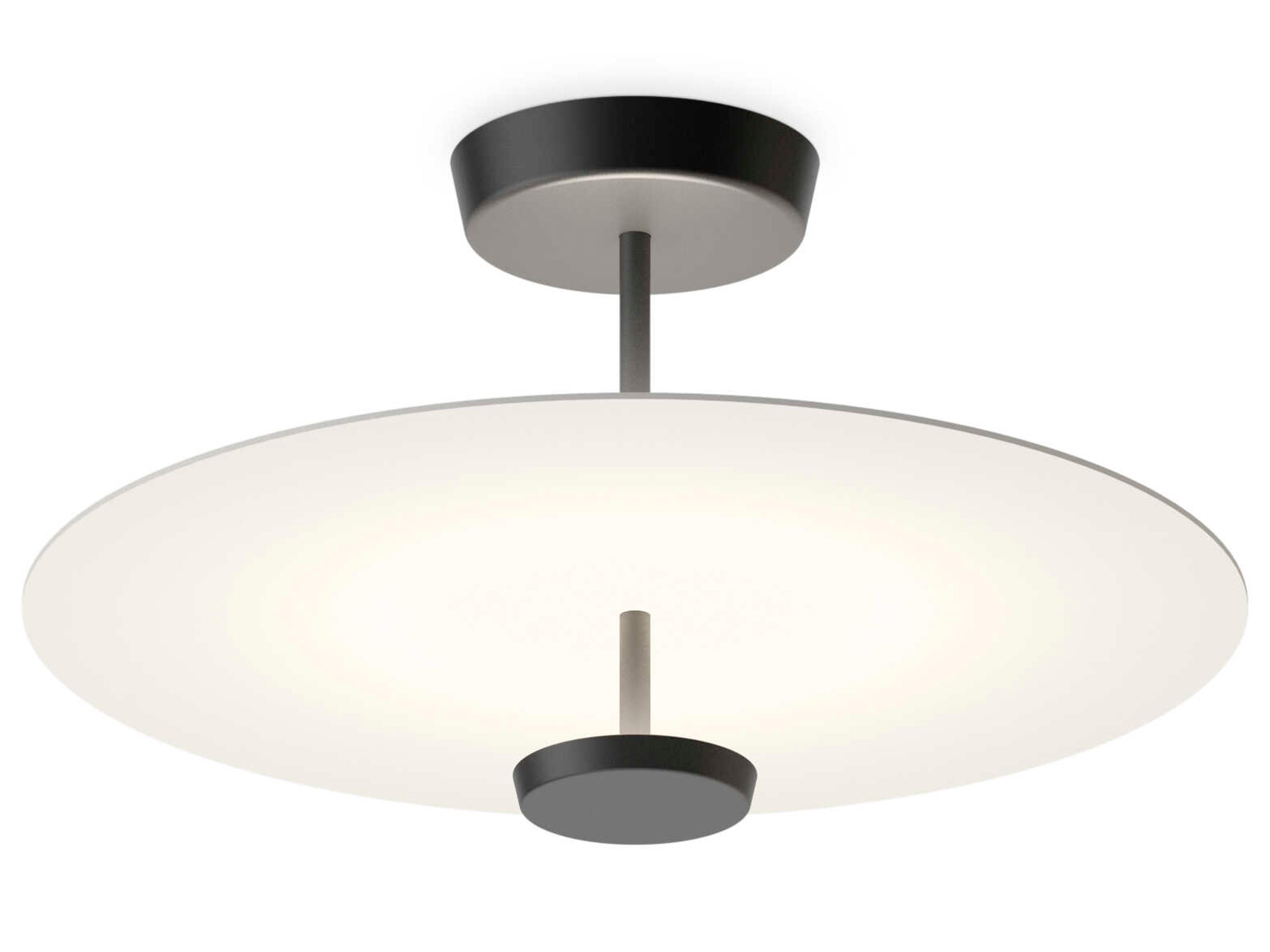 Flat 2-Light White Round Semi Flush Mount