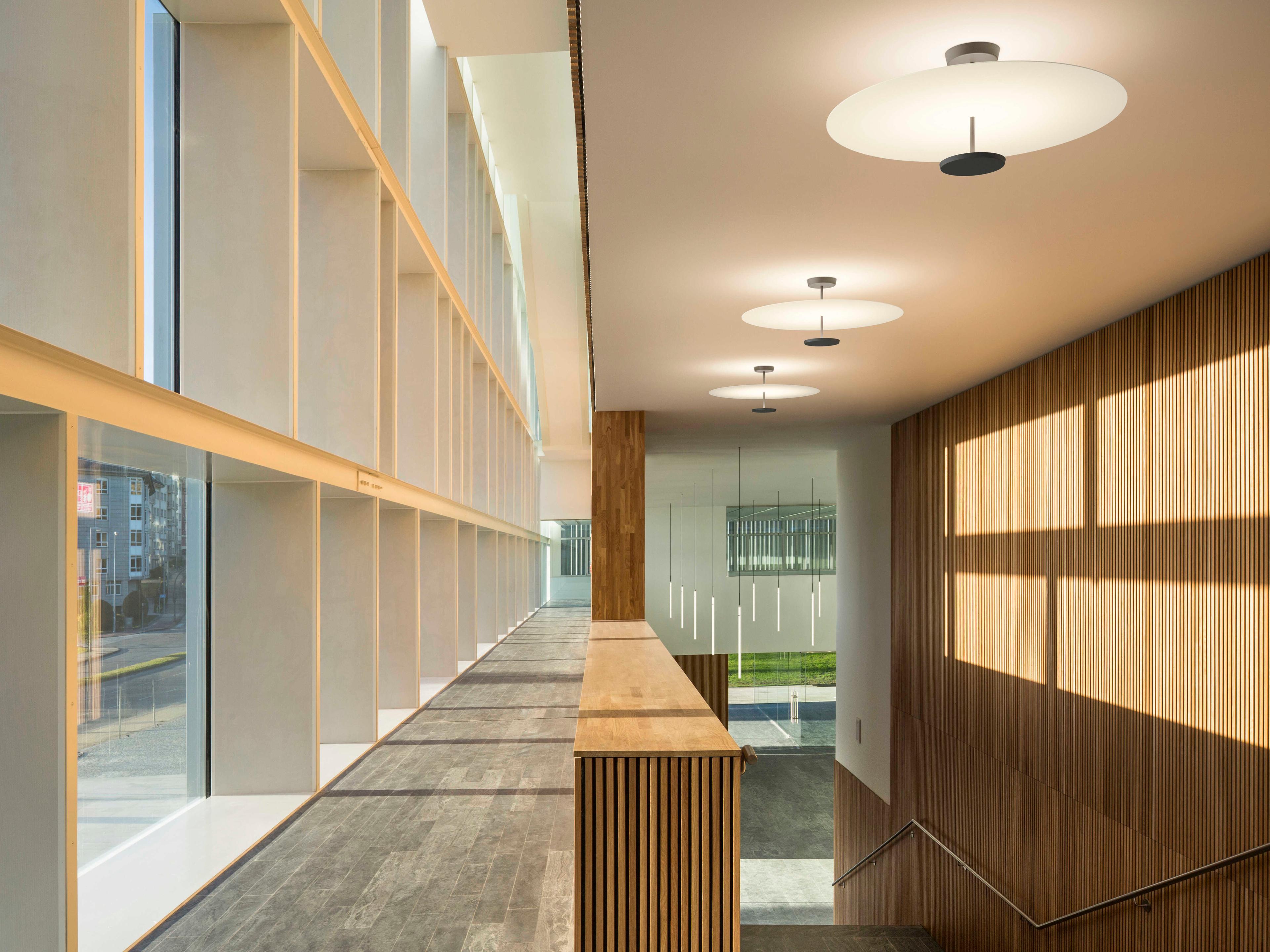 Vibia Flat 2-Light White Round Semi Flush Mount