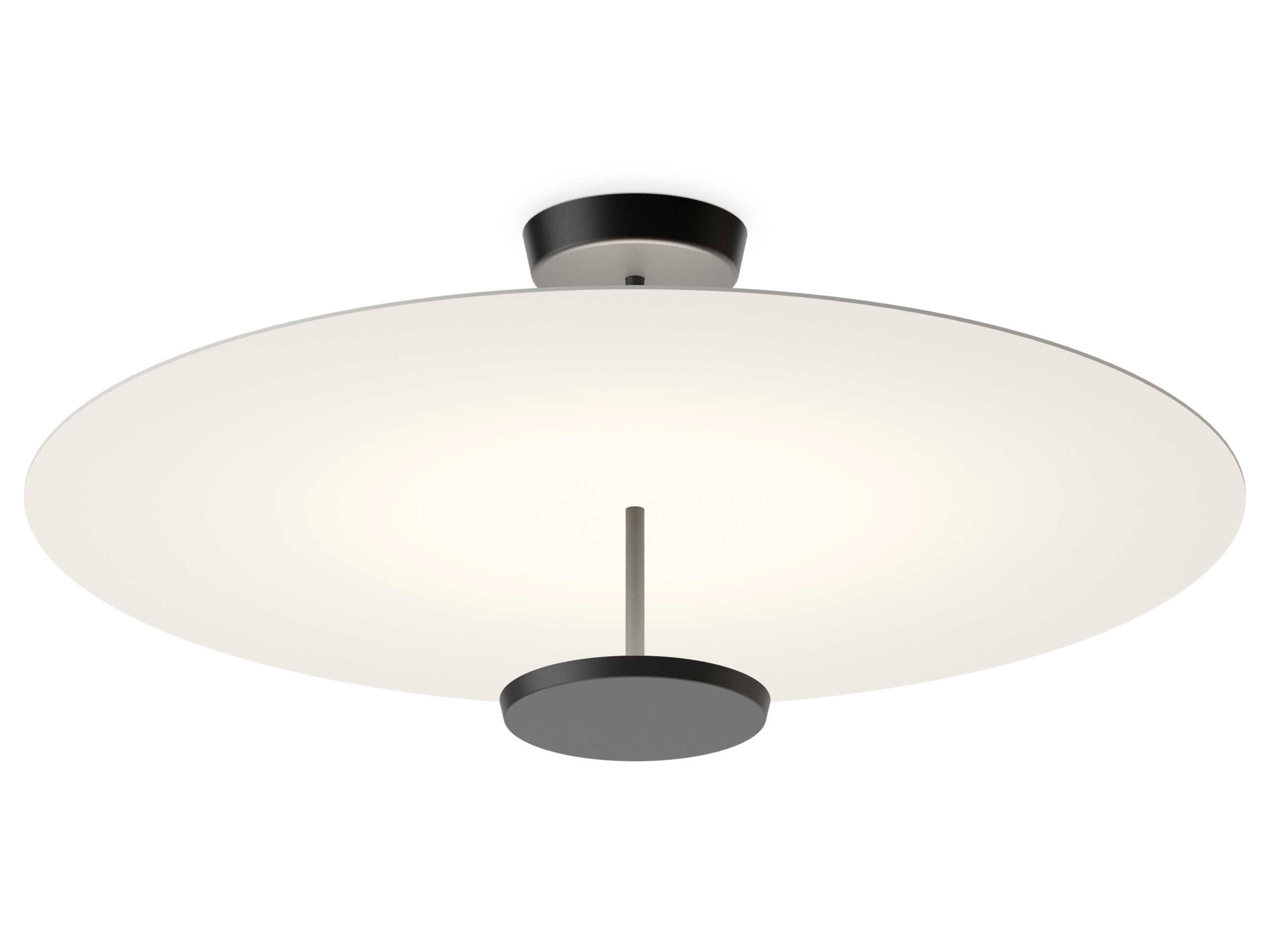 Flat 2-Light White Round Semi Flush Mount