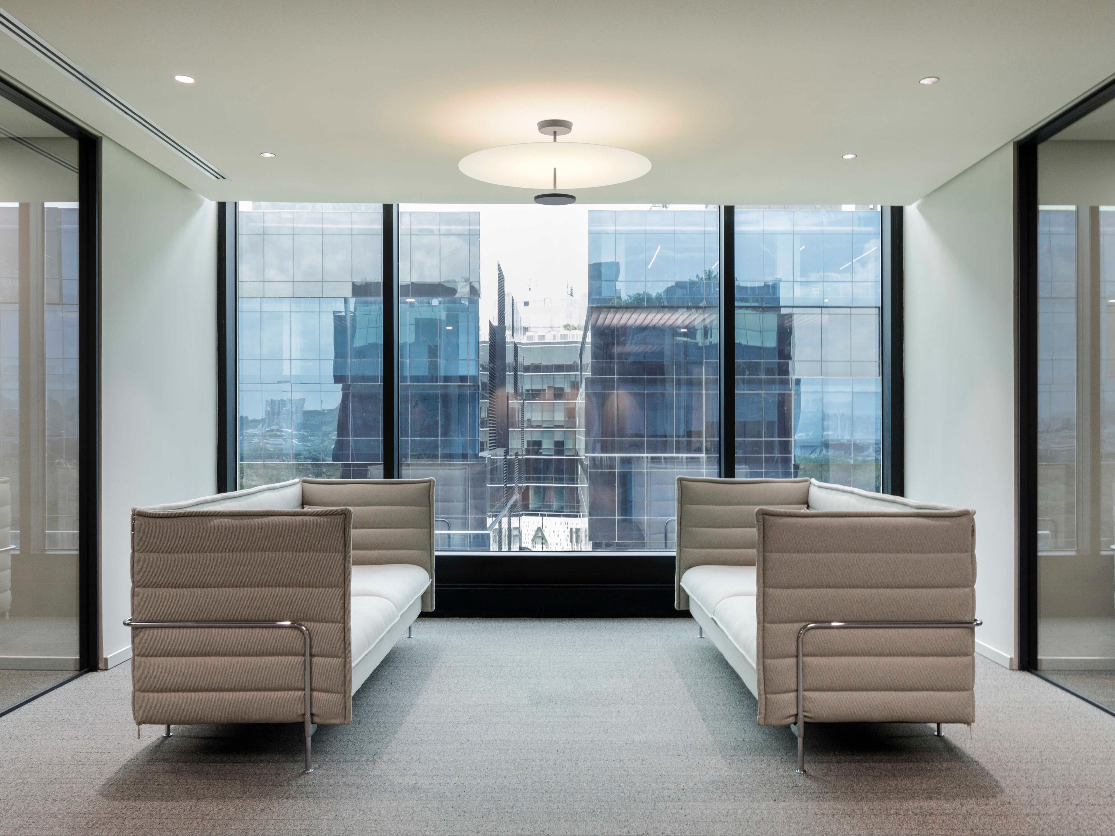 Vibia Flat 2-Light White Round Semi Flush Mount