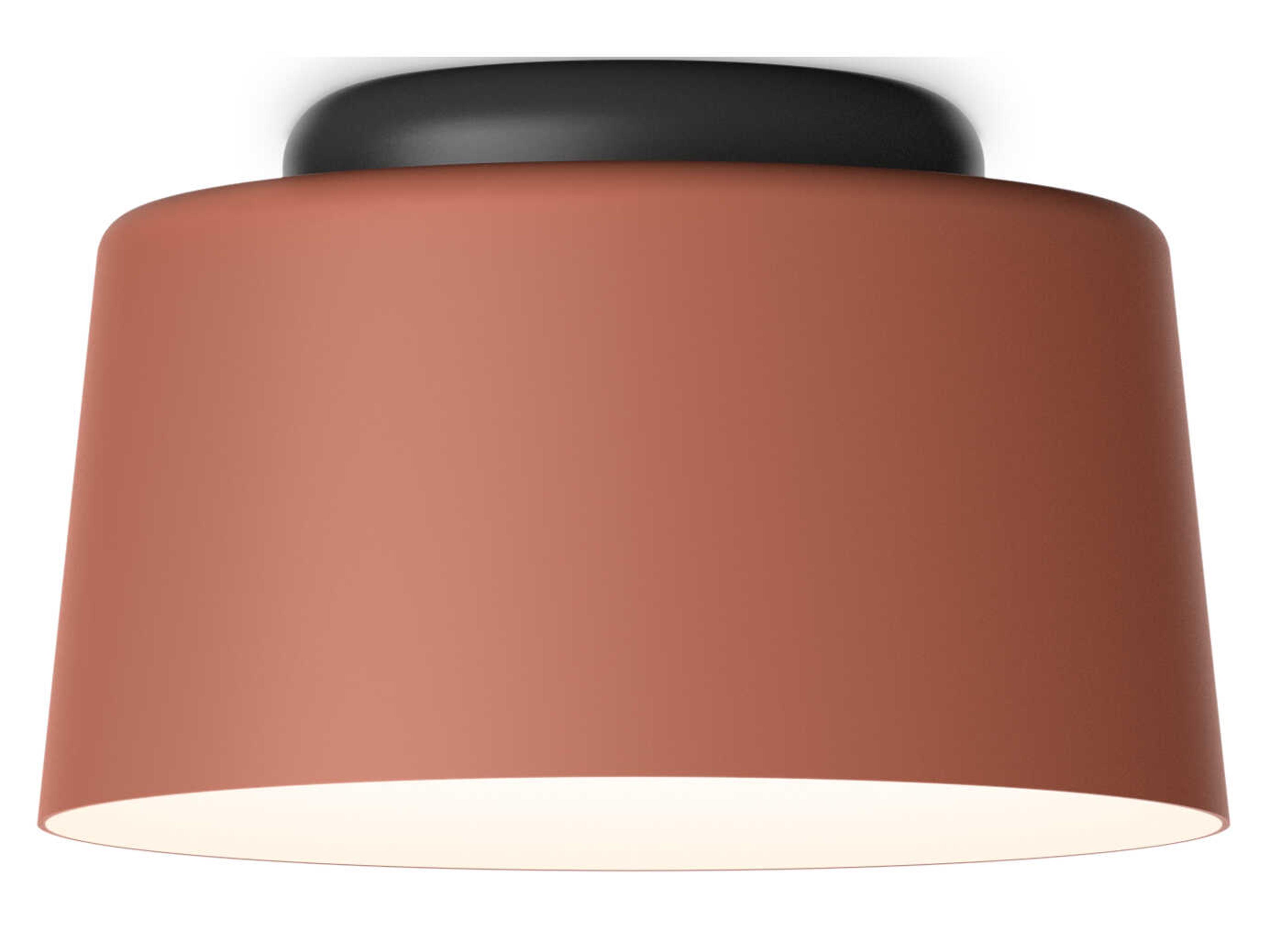 Tube 1-Light Terra Red Drum Flush Mount
