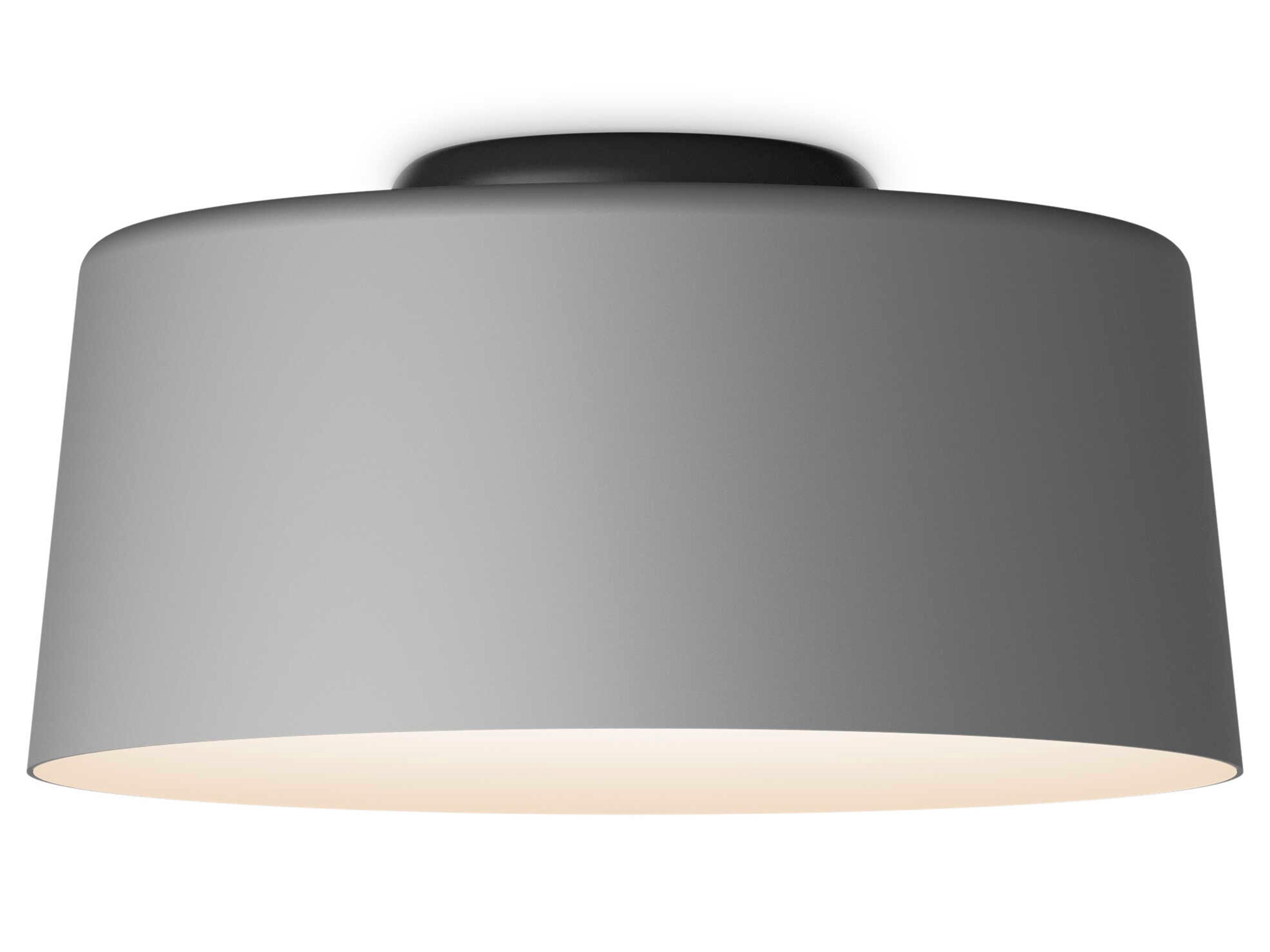 Tube 1-Light Gray Drum Flush Mount