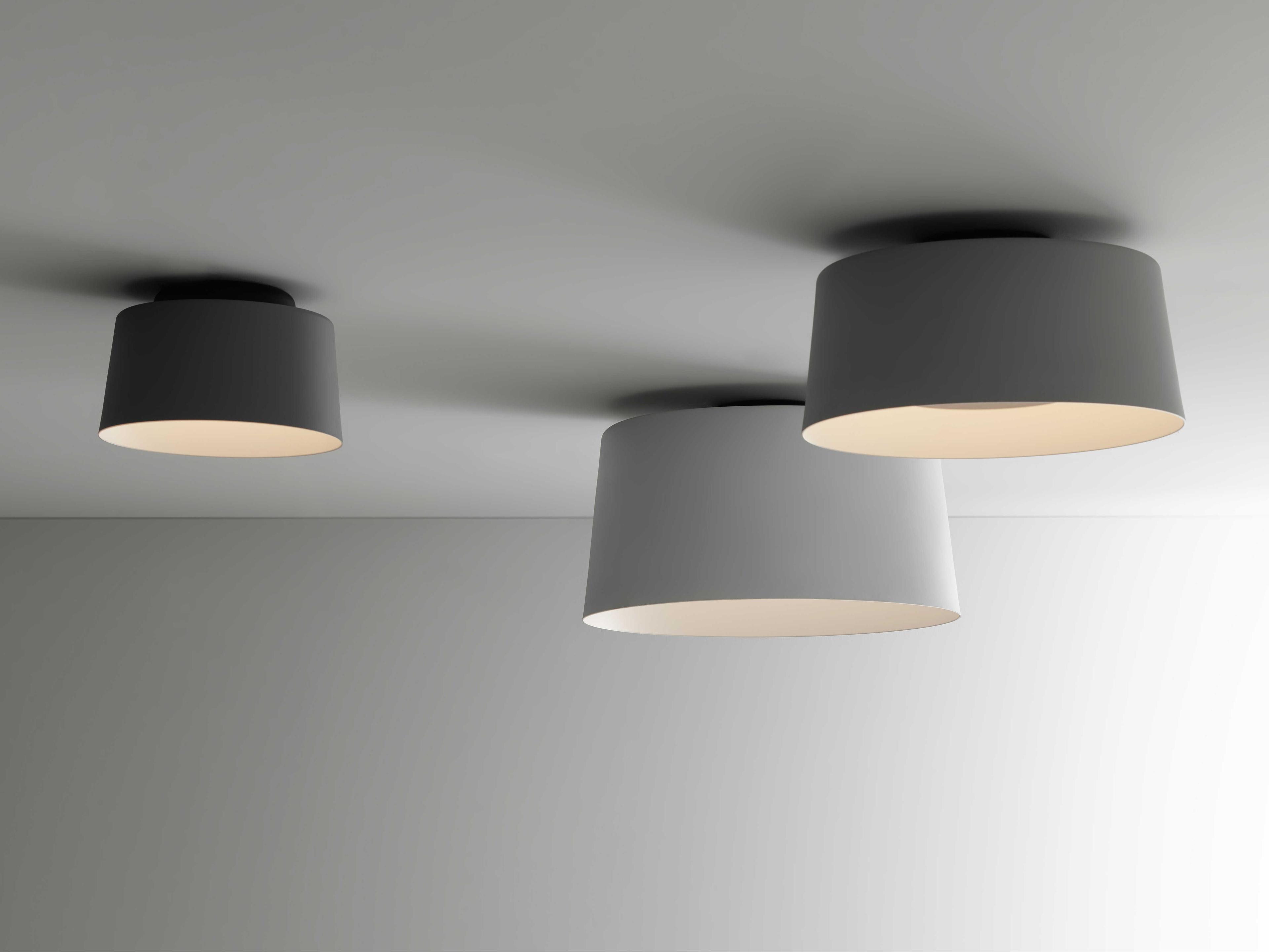 Vibia Tube 1-Light Gray Drum Flush Mount