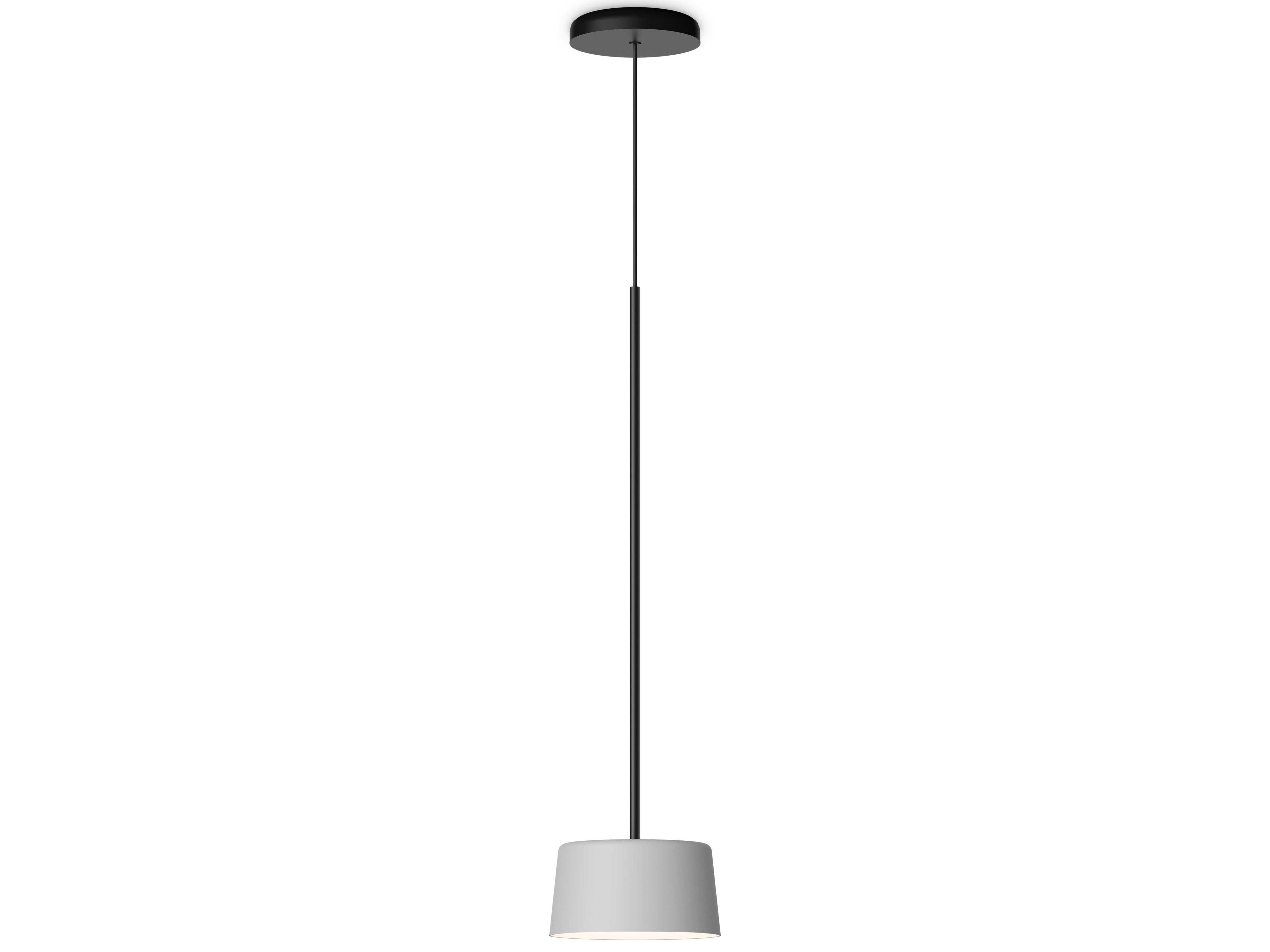 Tube 1-Light Gray Drum Mini Pendant