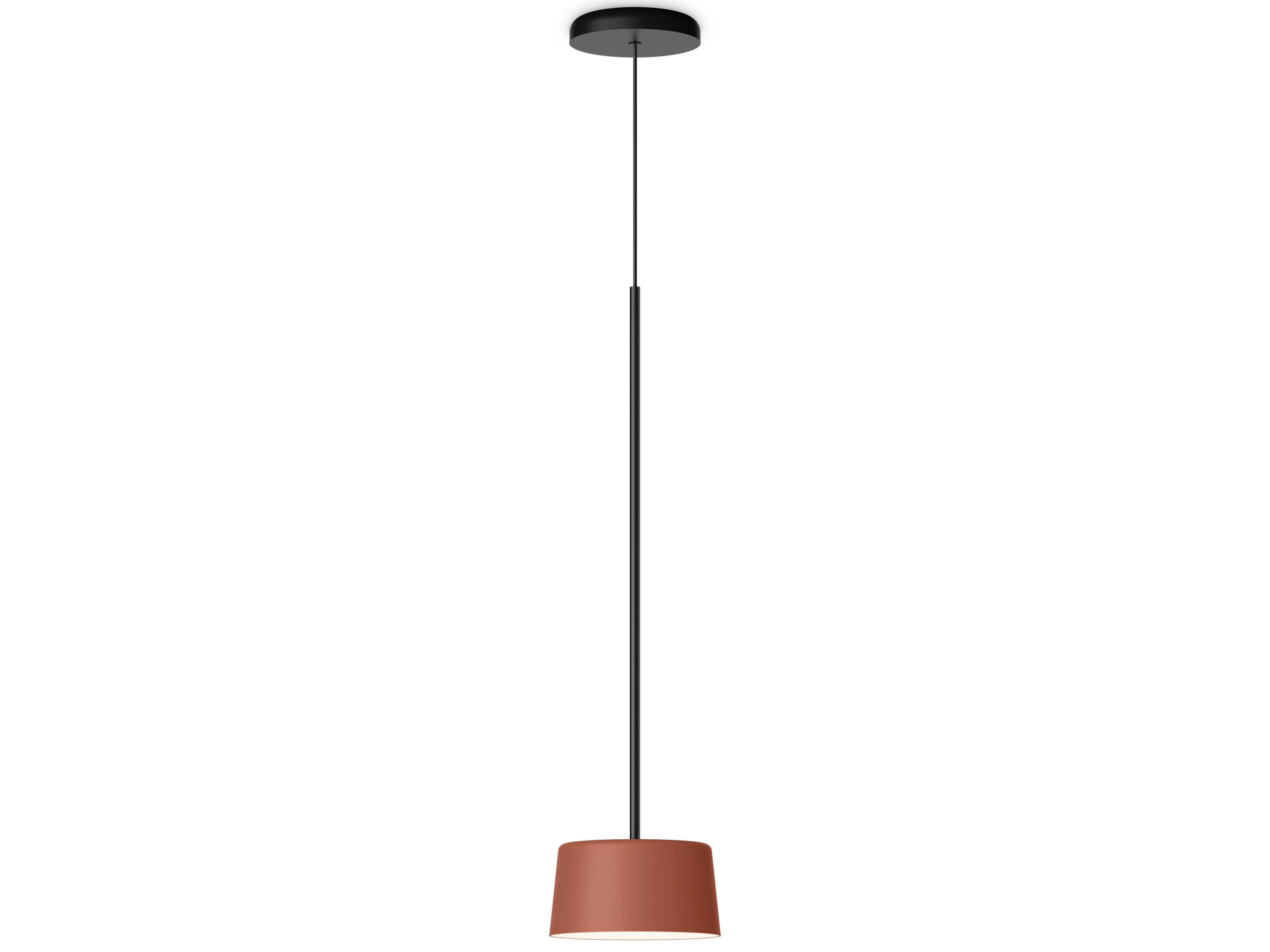 Tube 1-Light Terra Red Drum Mini Pendant