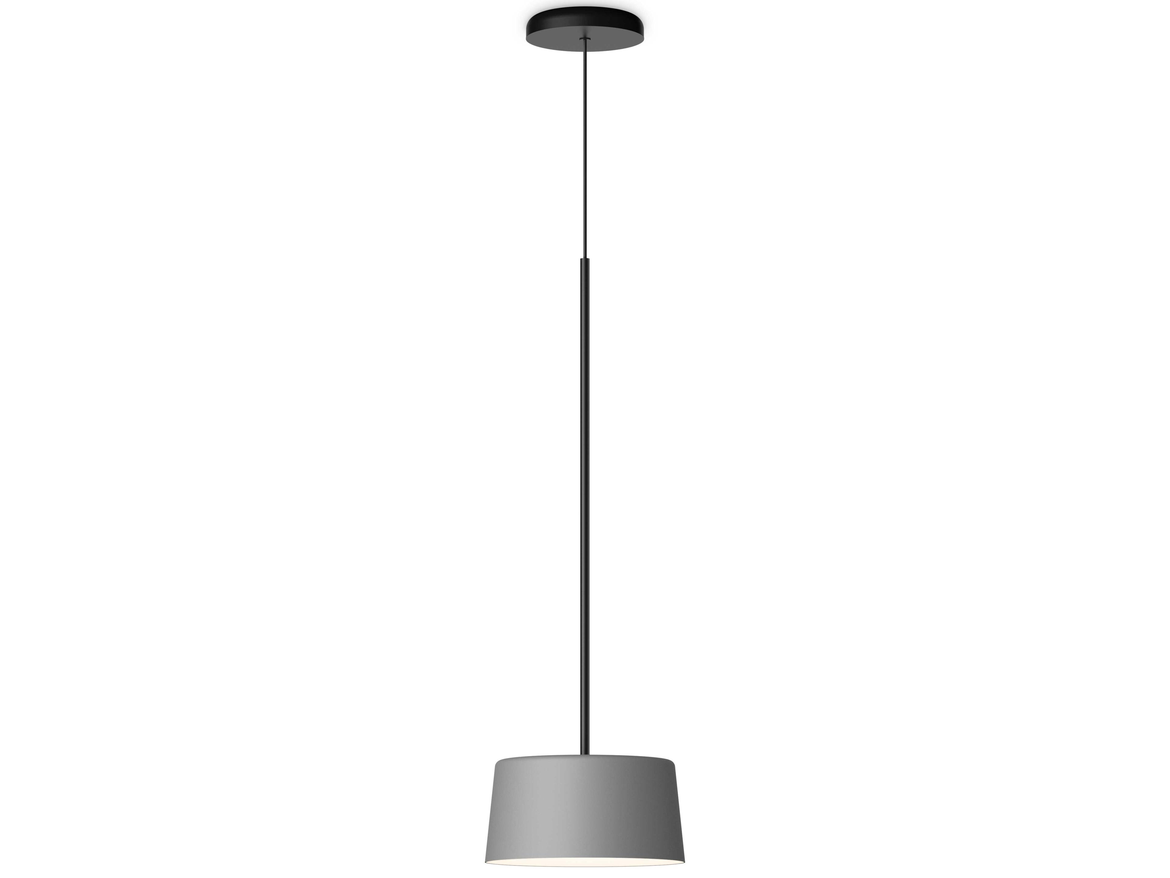 Tube 1-Light Gray Drum Mini Pendant