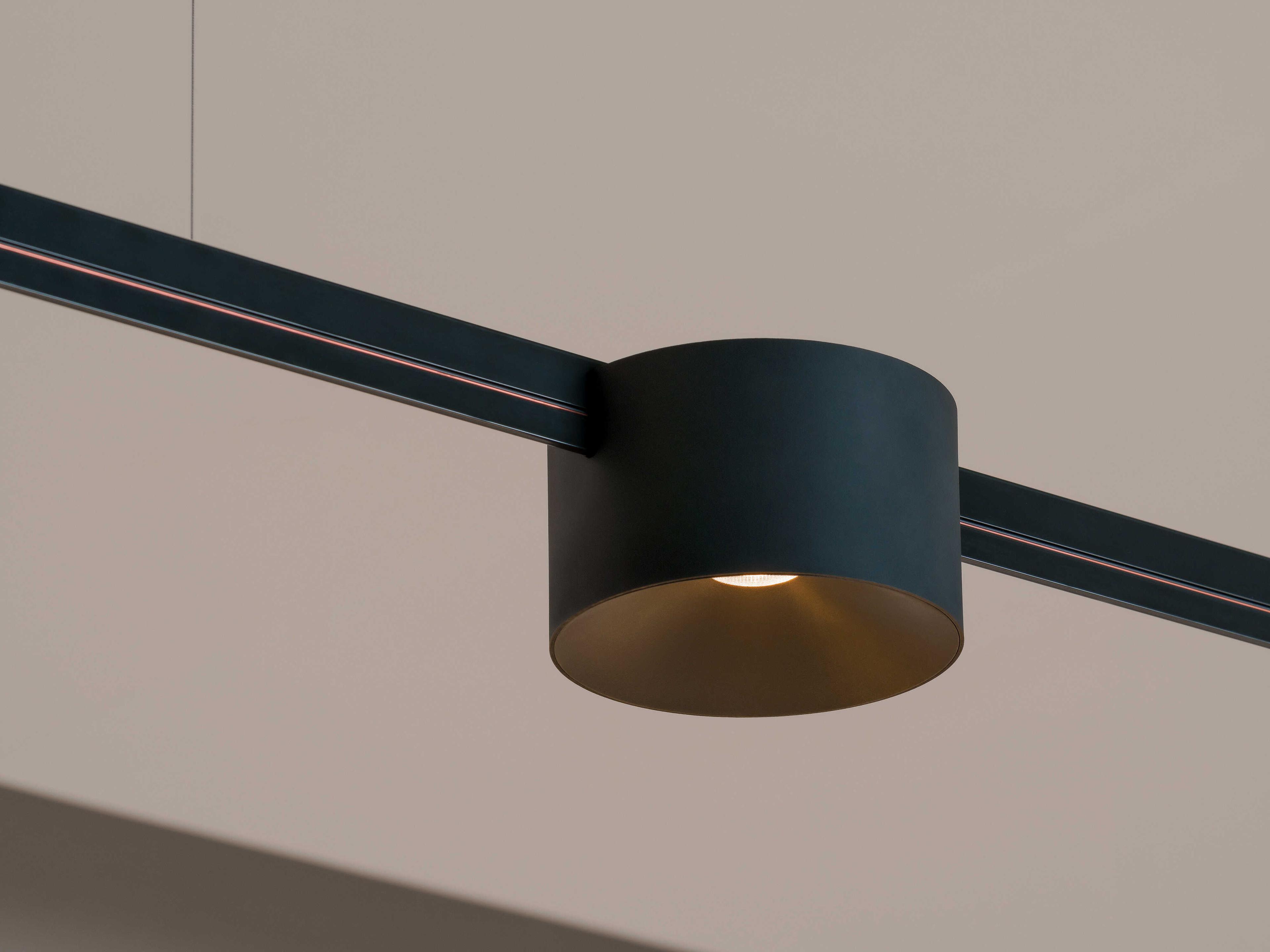 Vibia Bind 1-Light Black Drum Track & Rail Light
