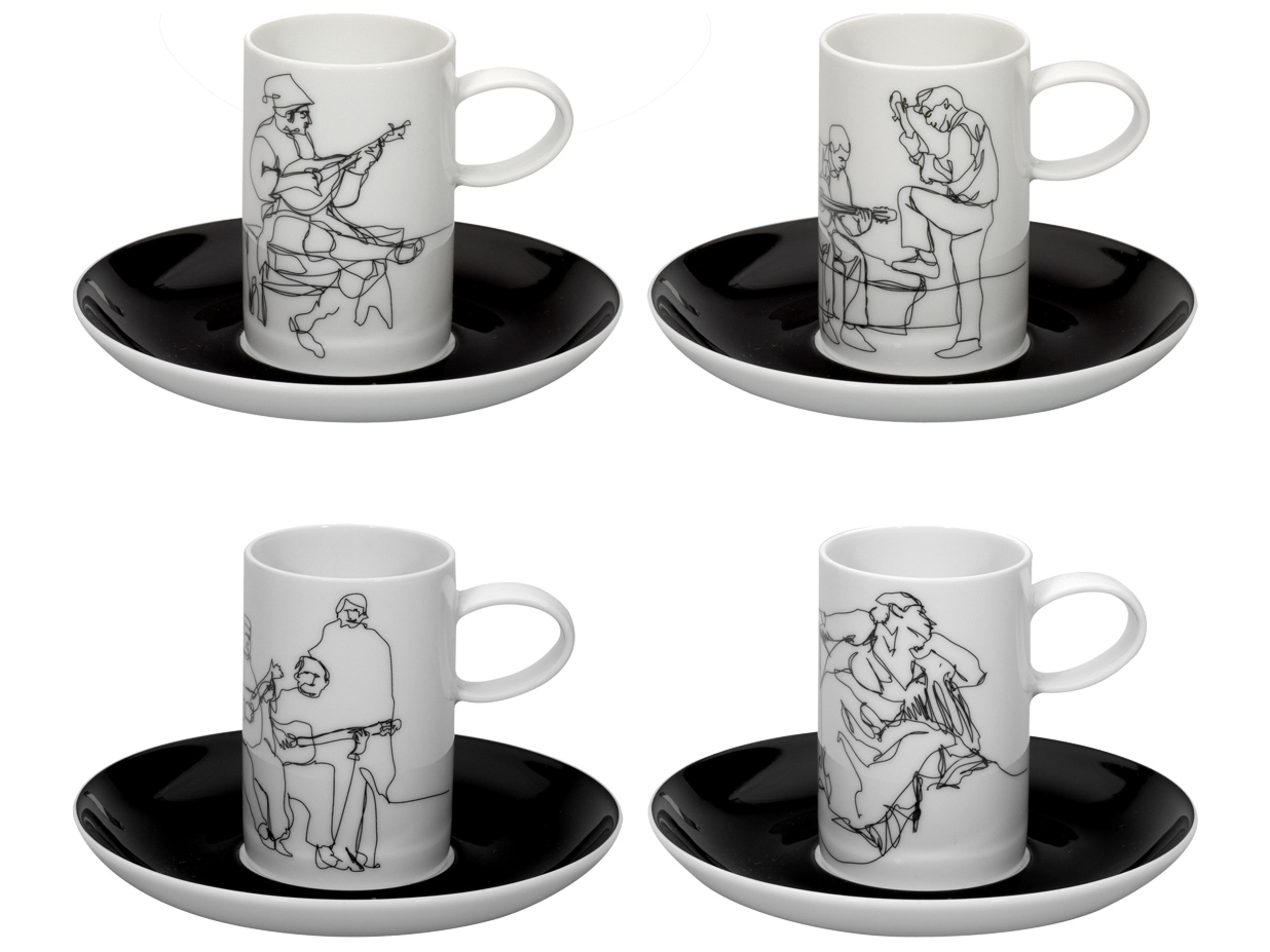 Fado Coffee Cups and Saucers Set of 4