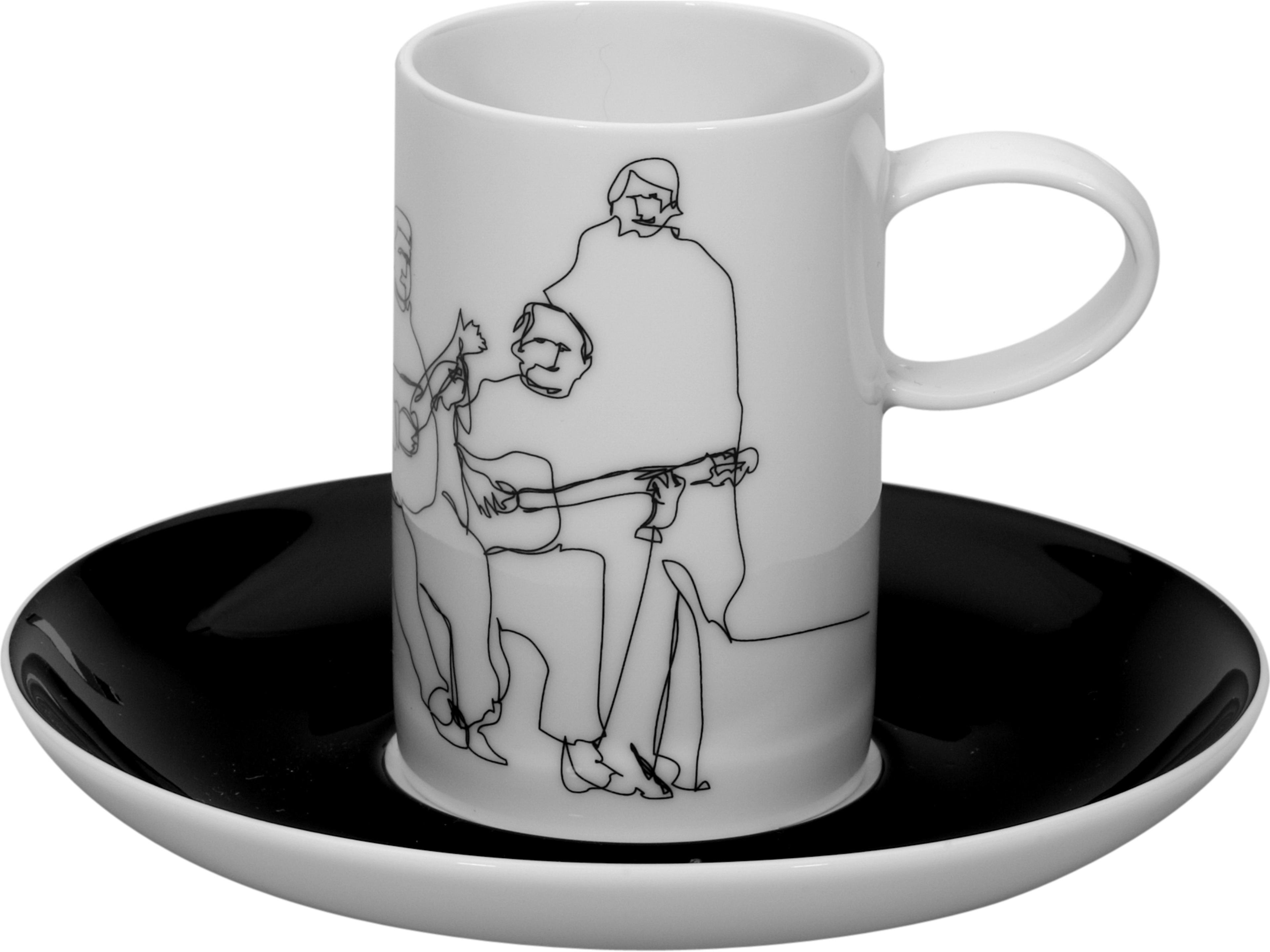 Vista Alegre Fado Coffee Cups and Saucers Set of 4