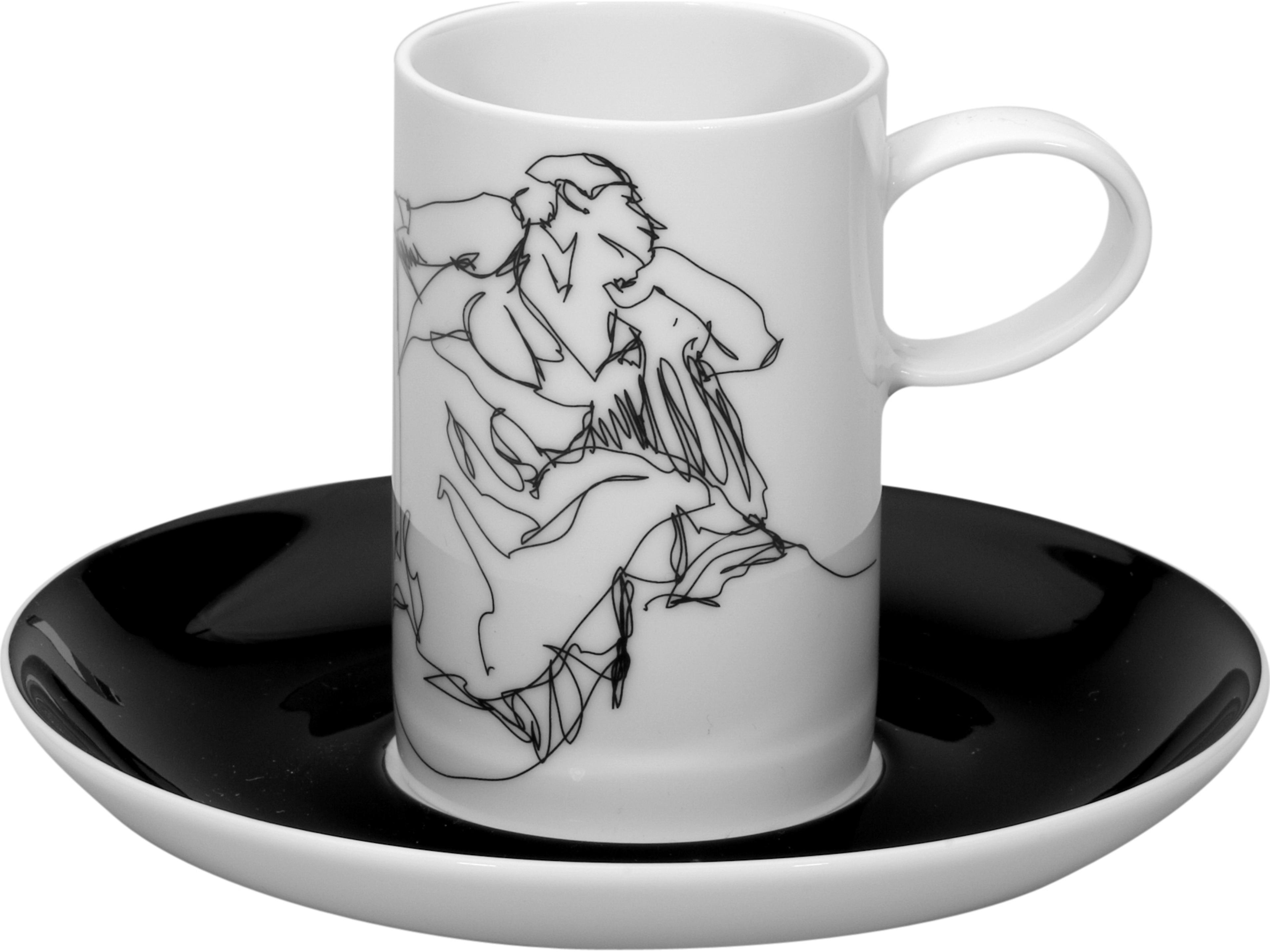 Vista Alegre Fado Coffee Cups and Saucers Set of 4