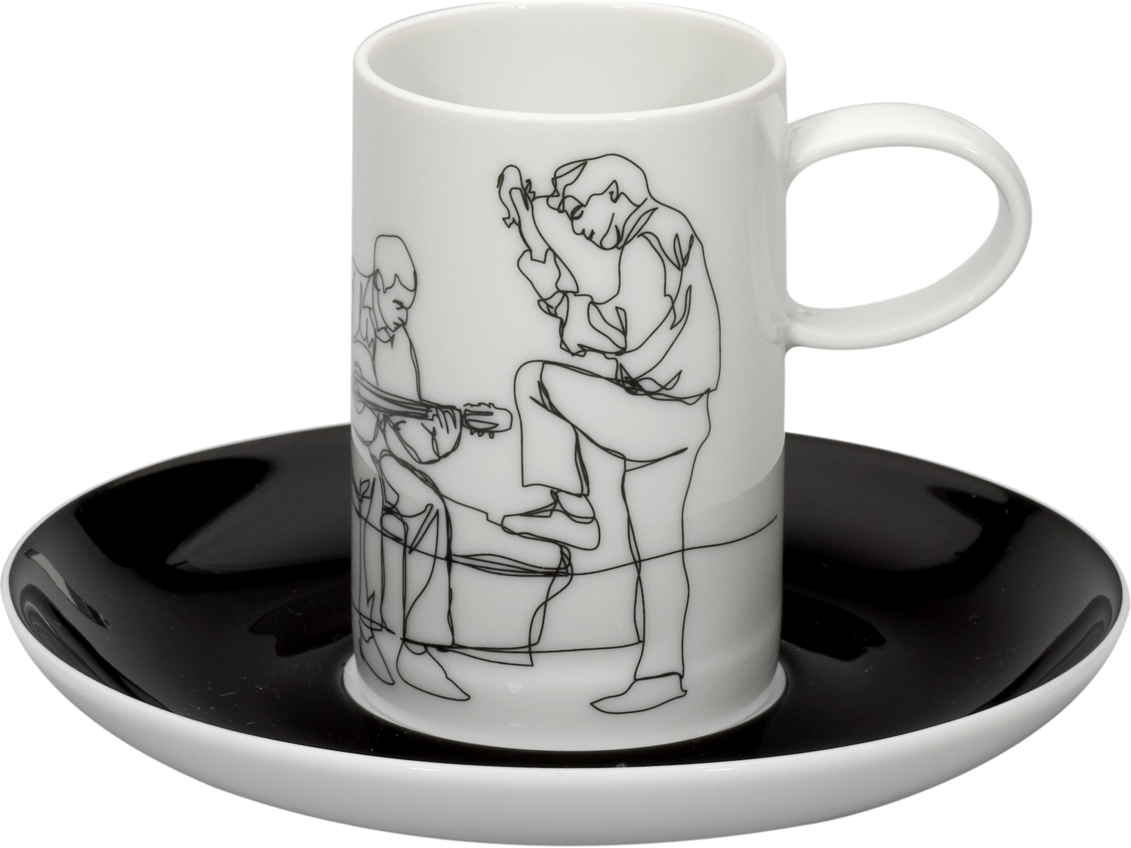 Vista Alegre Fado Coffee Cups and Saucers Set of 4