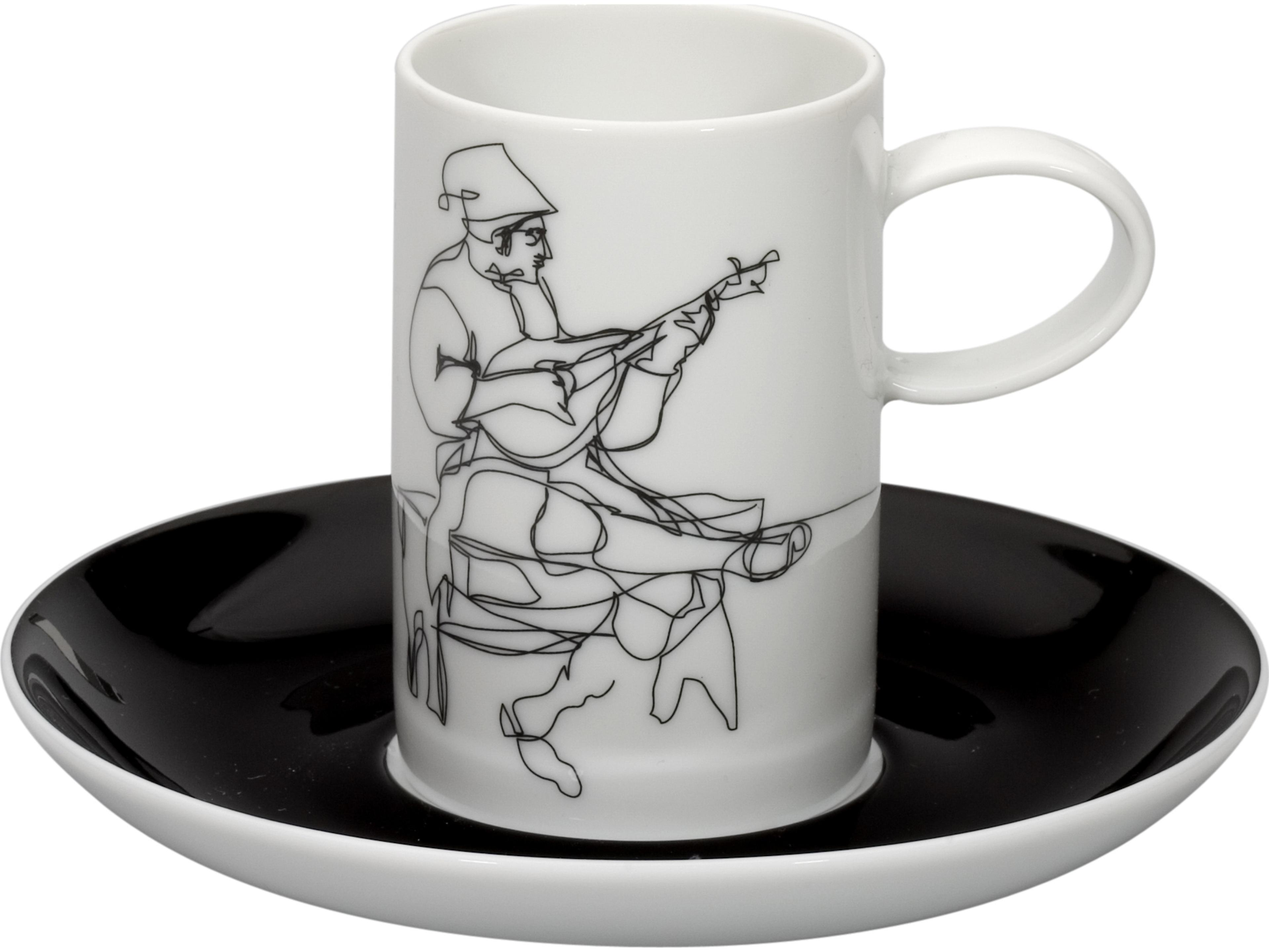 Vista Alegre Fado Coffee Cups and Saucers Set of 4