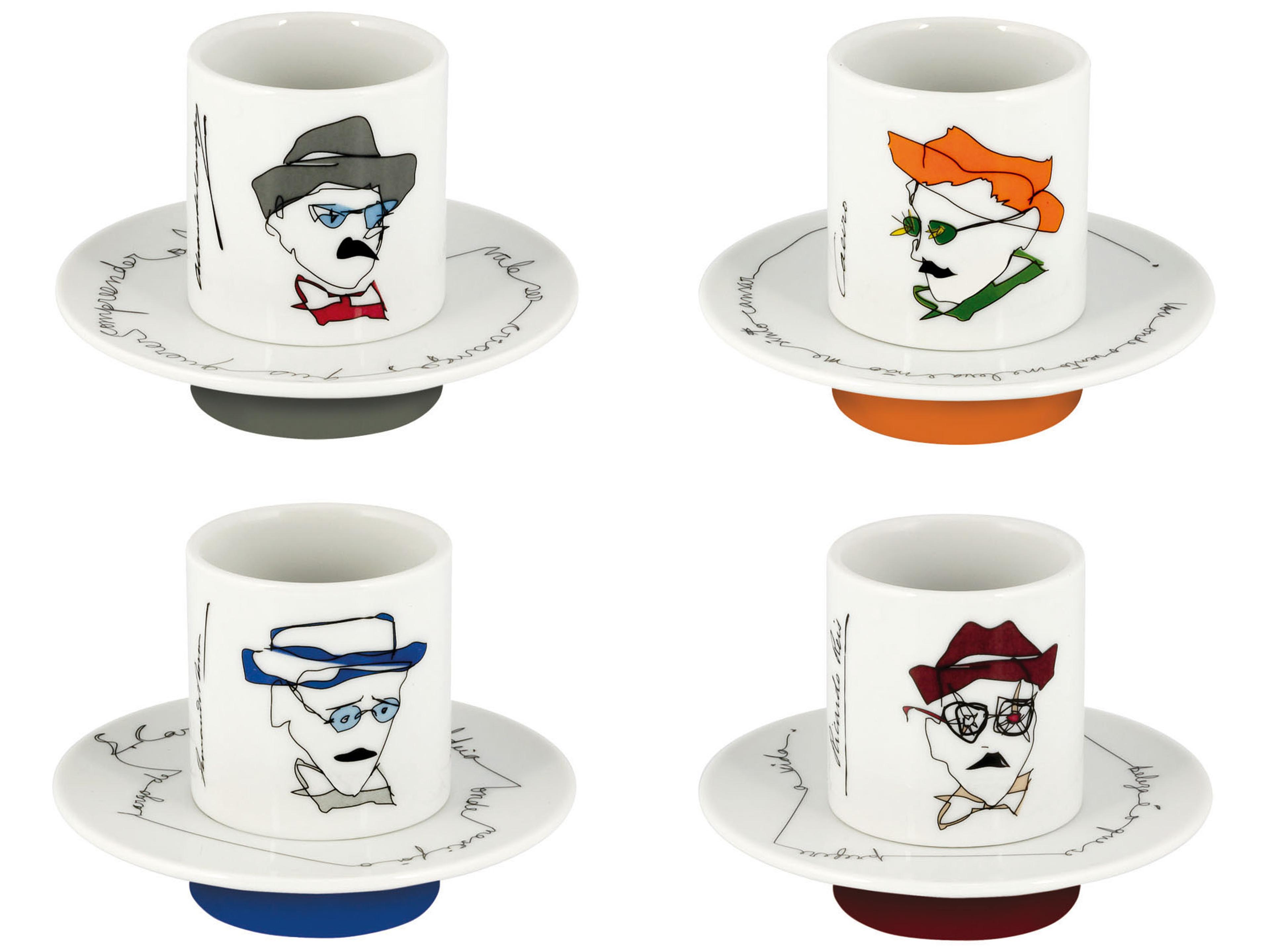 Heteronimos Coffee Cups and Saucers Set of 4