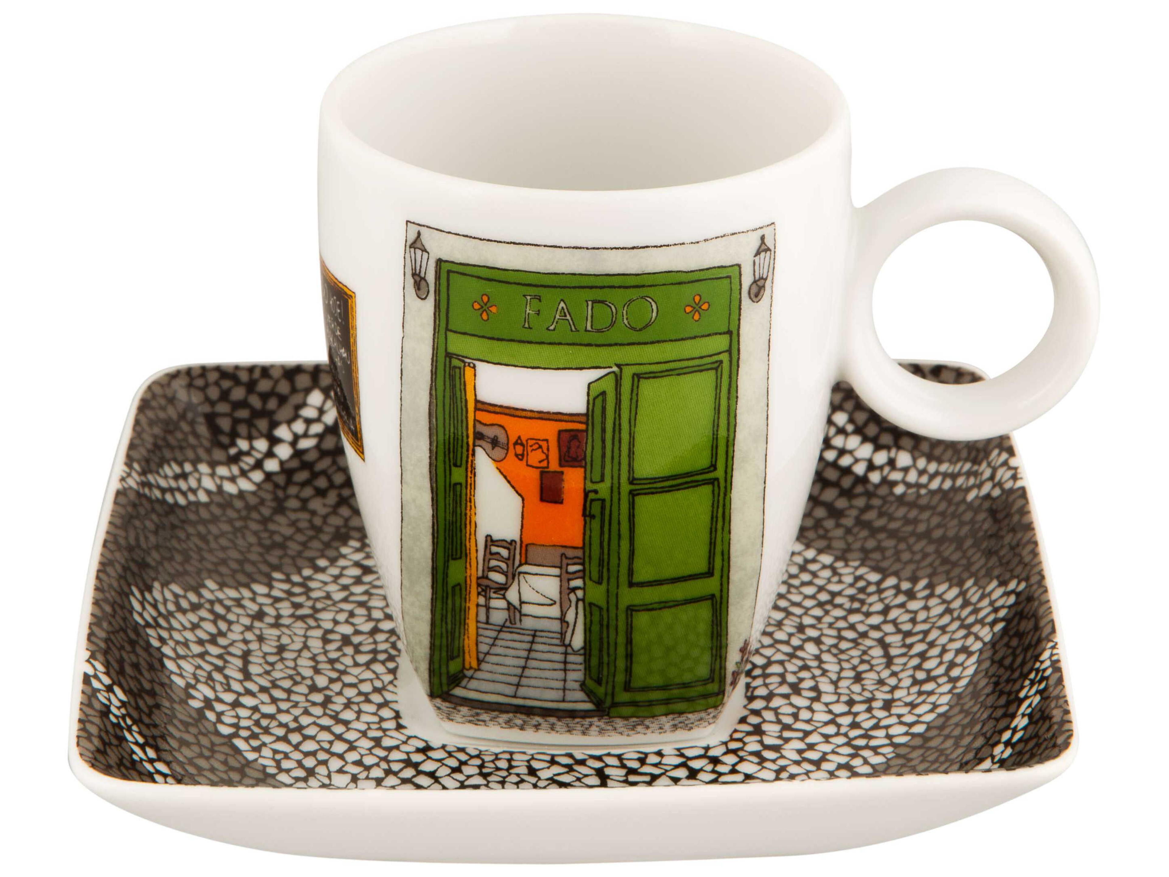 Vista Alegre Alma De Lisboa Cups and Saucers Set of 4