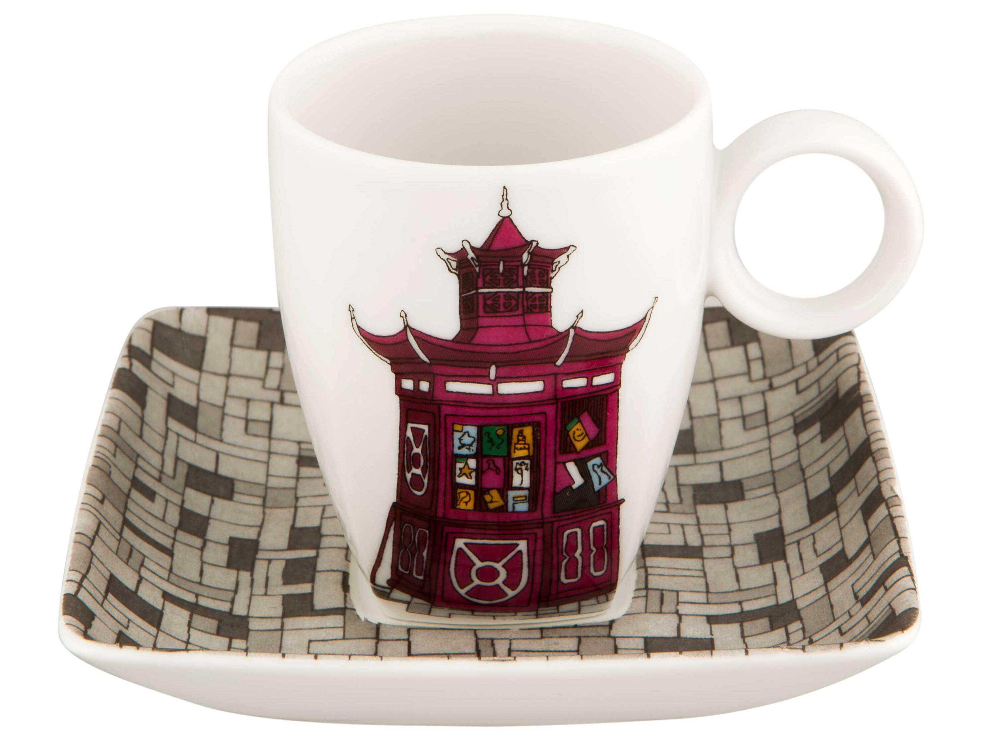 Vista Alegre Alma Do Porto Cups and Saucers Set of 4